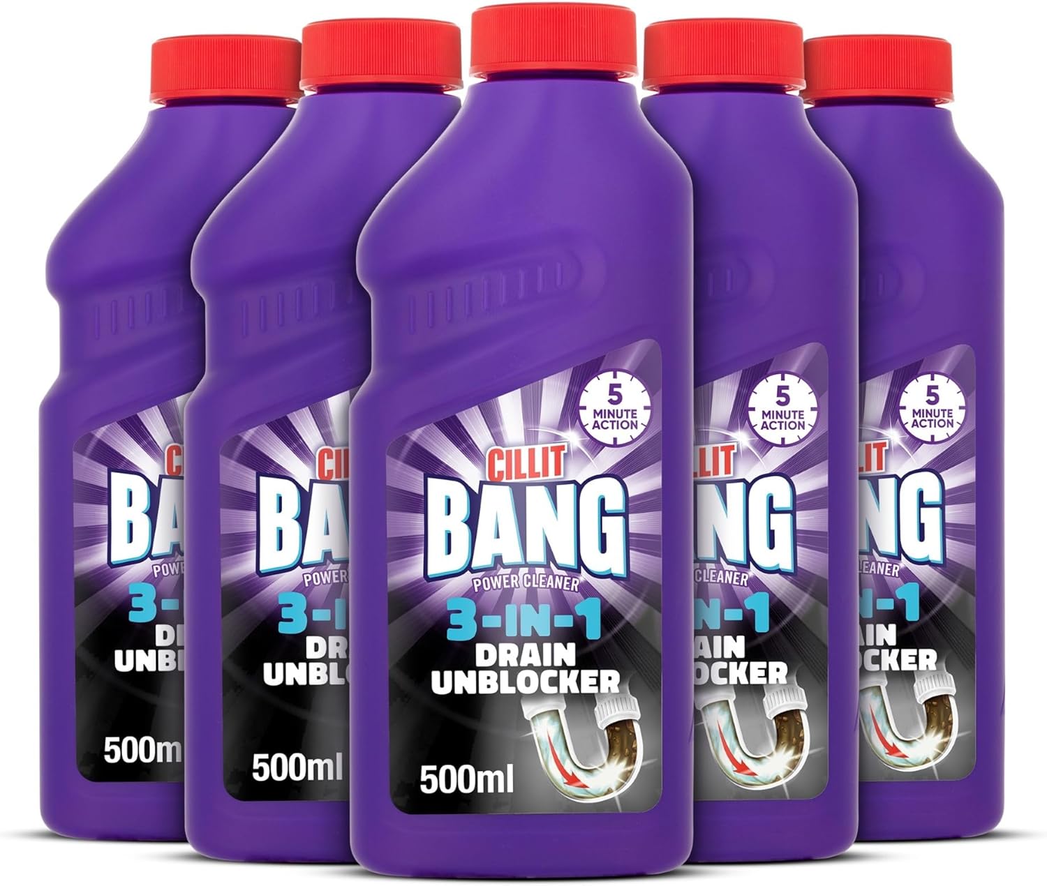 Cillit Bang 3-in-1 Power Cleaner Odour Stop Drain Unblocker Gel, Drain Cleaner F...