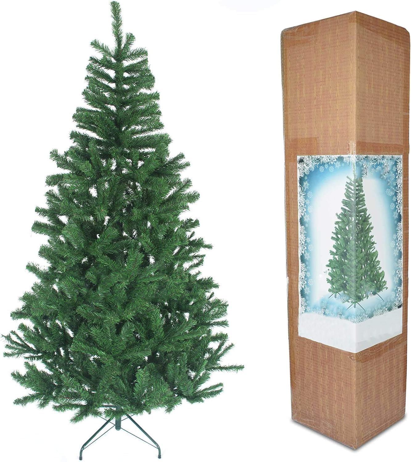 Shatchi 1.2m Christmas Tree Green 230 Pines Artificial Tree with Metal Stand Gre...