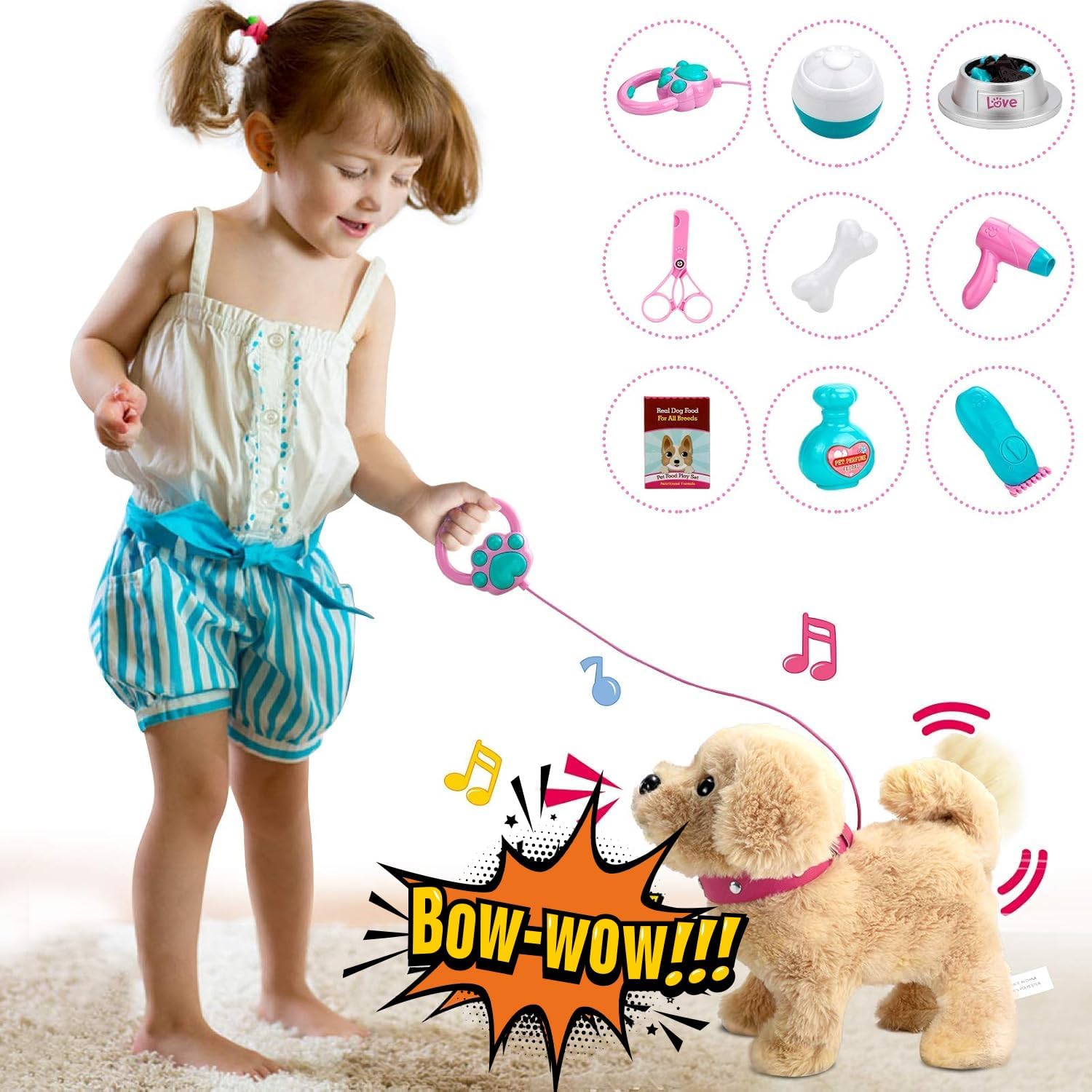 Walking Dog Toys for Kids, Interactive Electronic Pets Dog with Walking Talking...