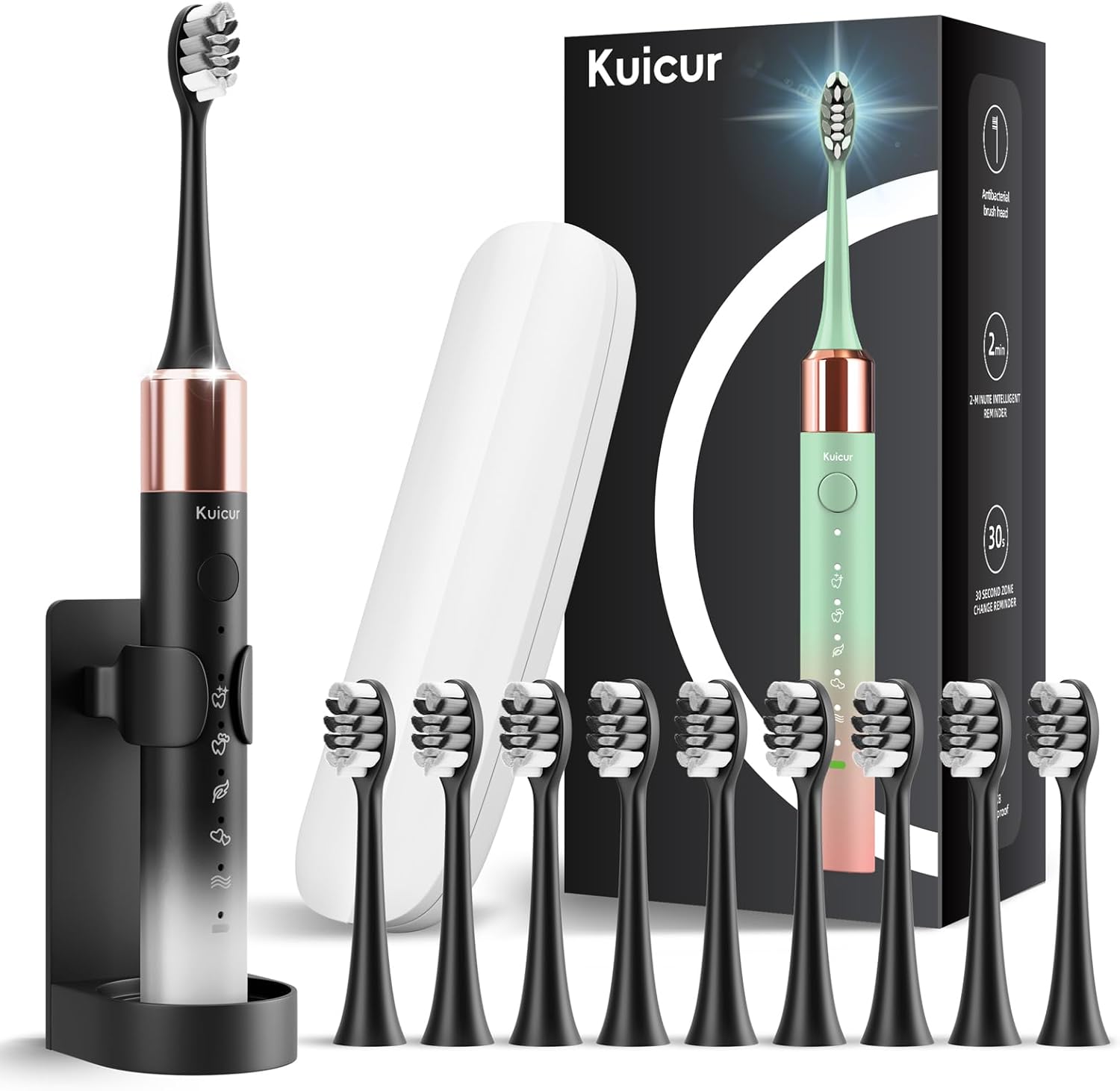 Electric Toothbrush for Adults and Kids, Comes with 10 Brush Heads & Travel Case...