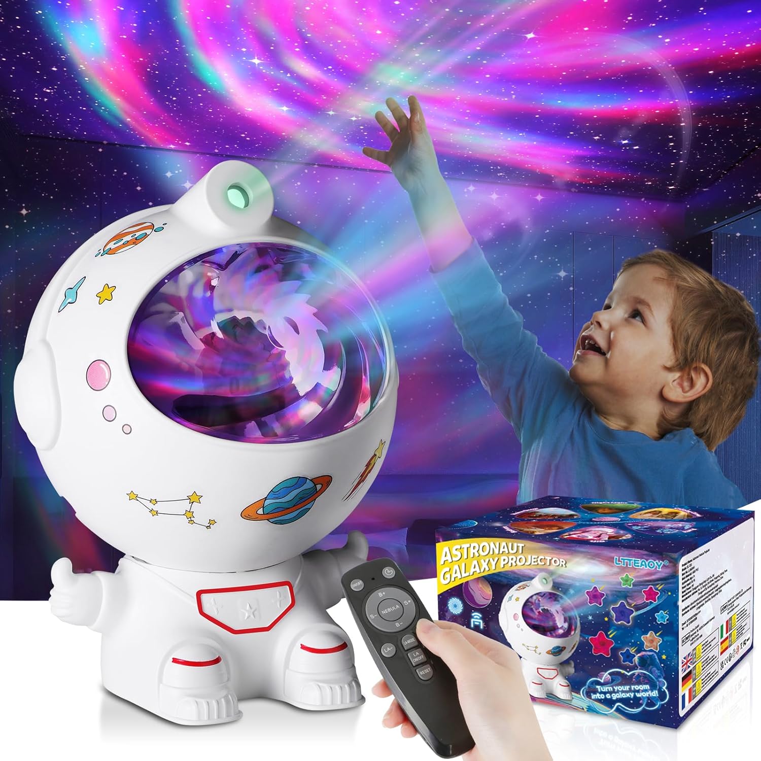 Ltteaoy Sensory Toys for Autism,Kids Sensory Lights, Astronaut Galaxy Night Ligh...