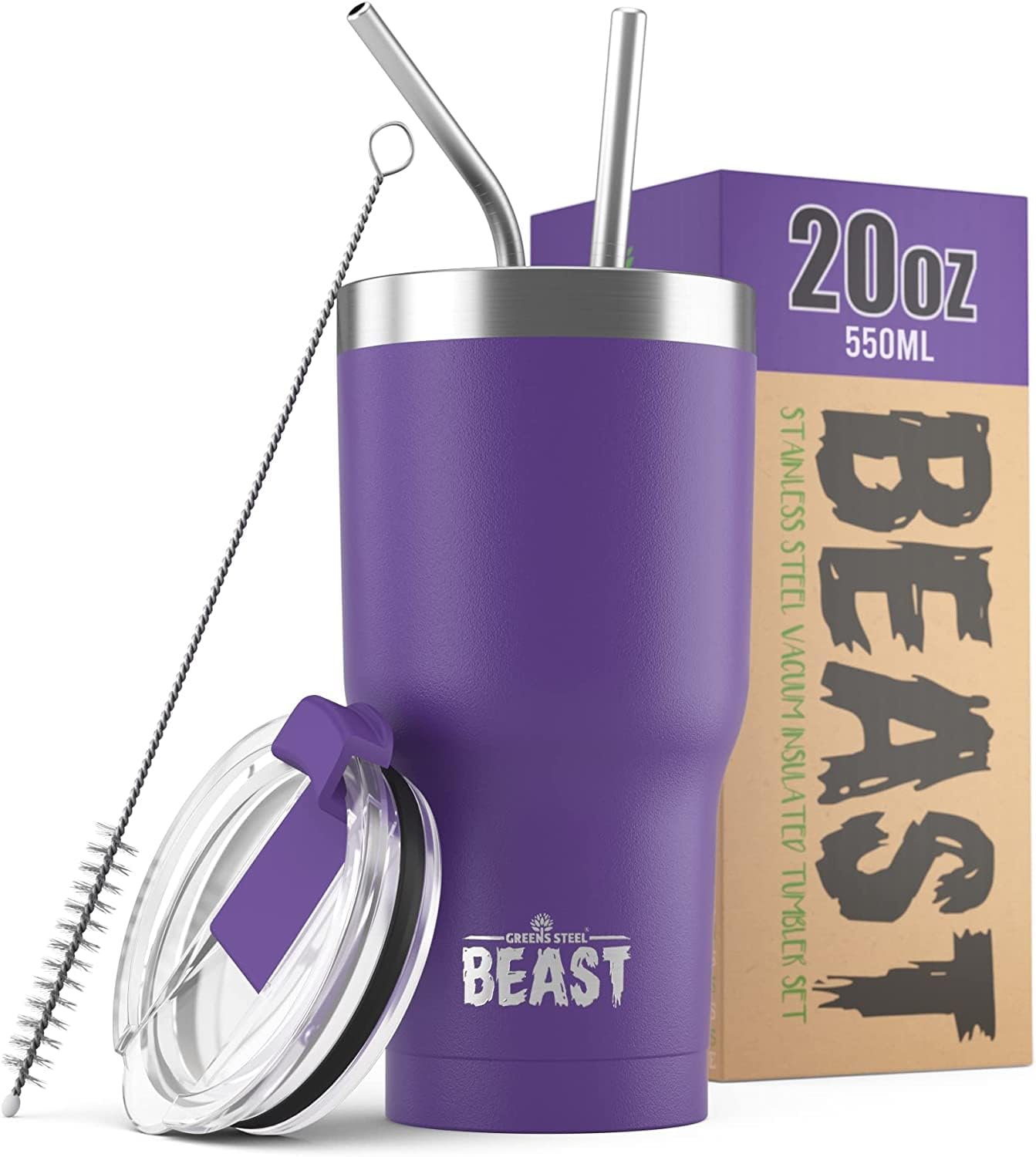Beast 20 oz Tumbler Stainless Steel Vacuum Insulated Coffee Ice Cup Double Wall...