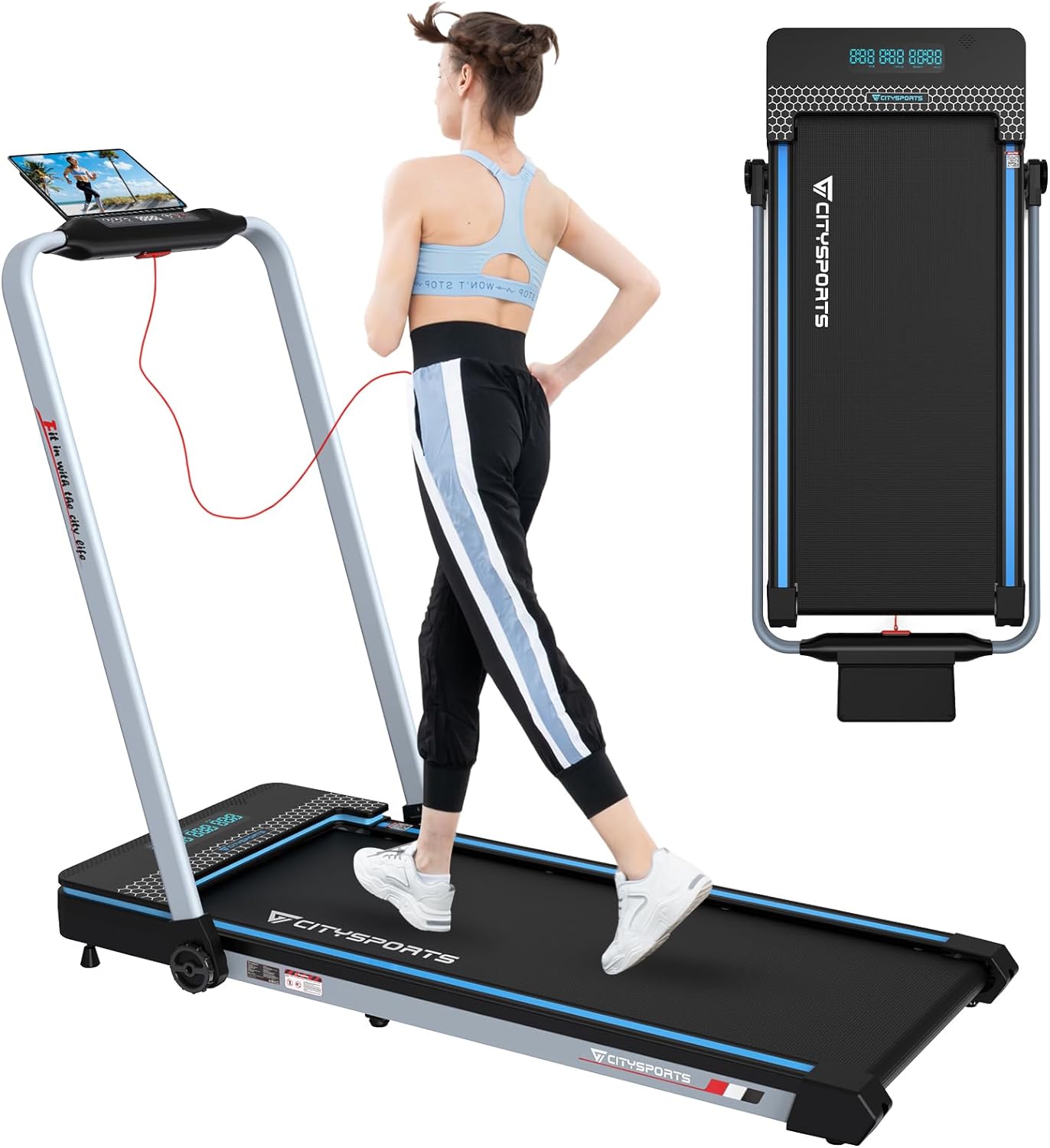 CITYSPORTS Folding Treadmill for Home,Under Desk Treadmill Portable Walking Pad,...
