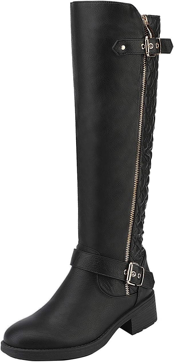 DREAM PAIRS Utah Women's Knee High Riding Boots 5 UK Black
