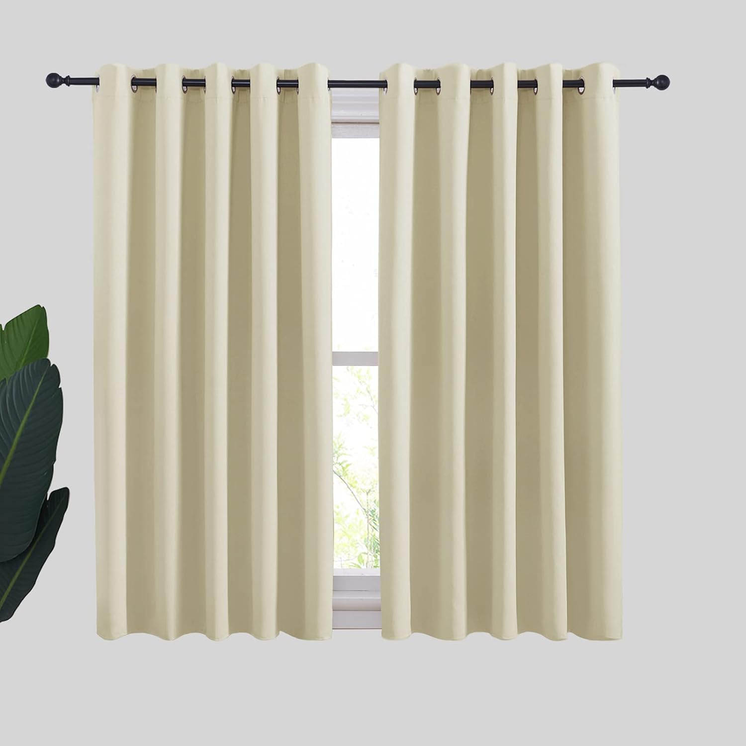 NICETOWN Room Darkening Curtain Panels for Cafe, Thermal Insulated Grommet Room...