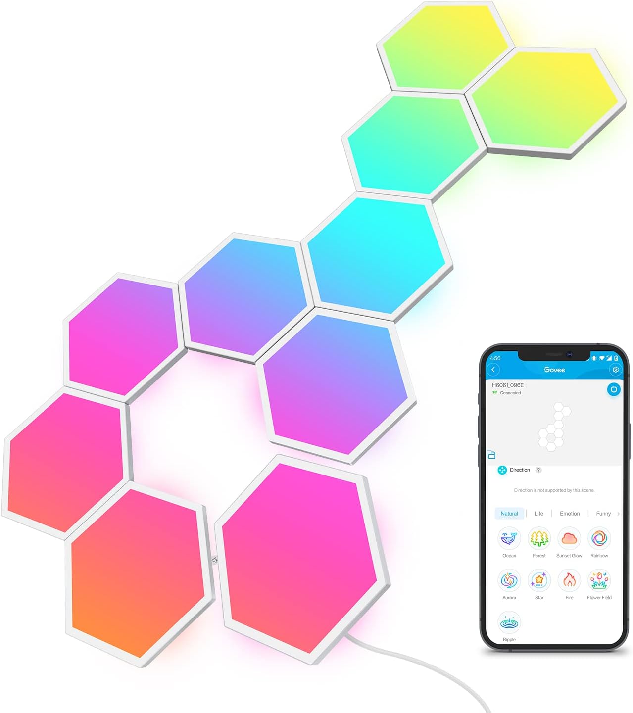 Govee Glide Hexa Light Panels, RGBIC Hexagon LED W...