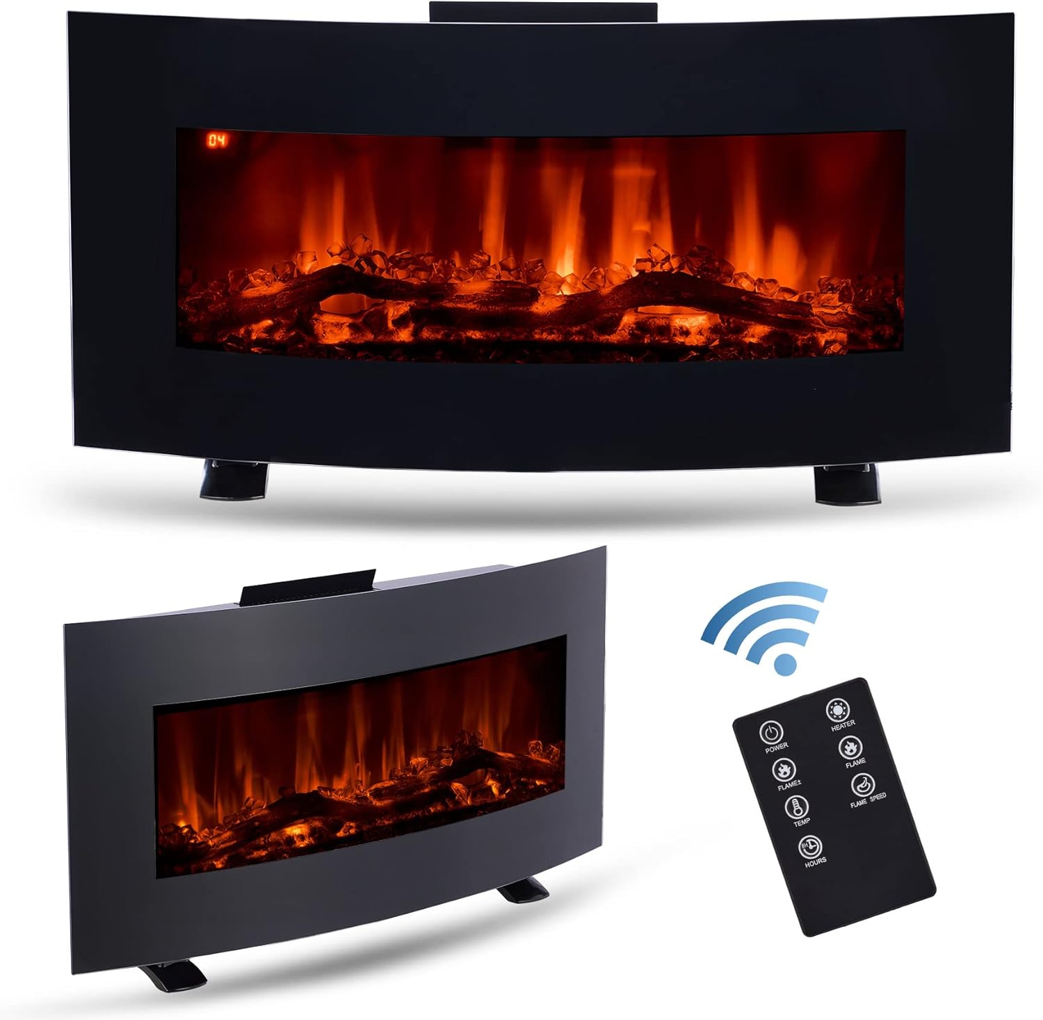 CO-Z 85cm Wall Mounted or Freestanding Electric Fireplace | 900W and 1800W Elect...