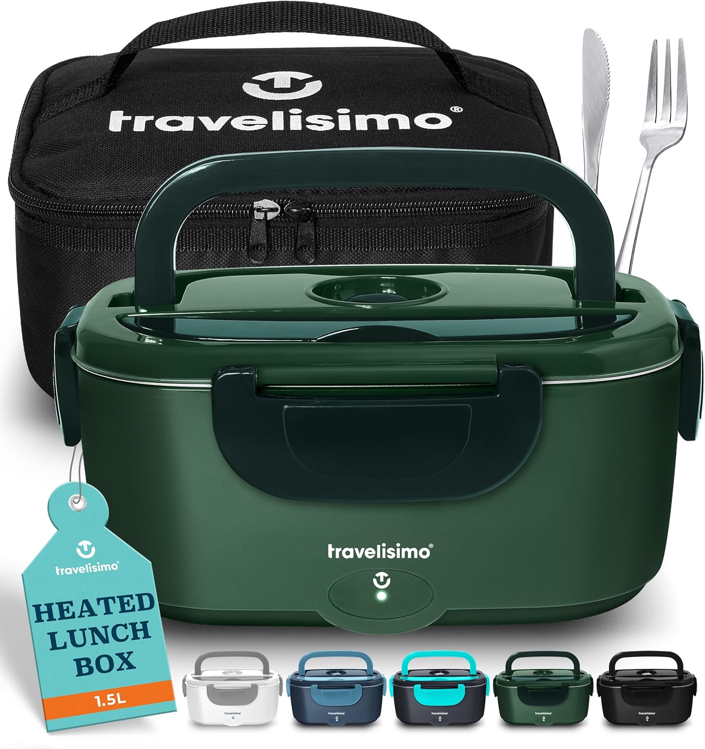 Electric Lunch Box for Adults, 80W Heated Lunch Box 1.5L Stainless Steel Heated...