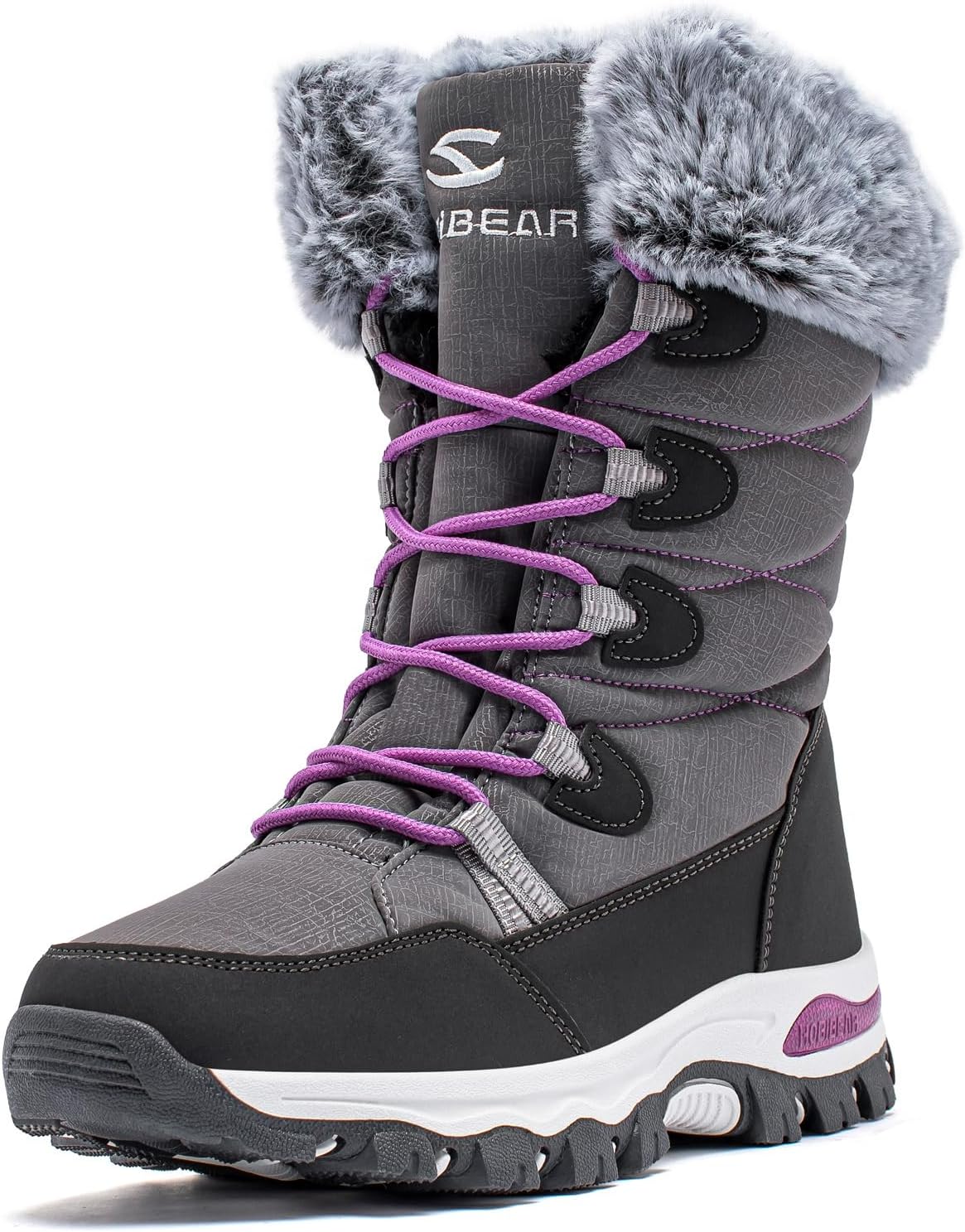 HOBIBEAR Kids Winter Snow Boots Waterproof Outdoor Warm Faux Fur Lined Shoes 2.5...