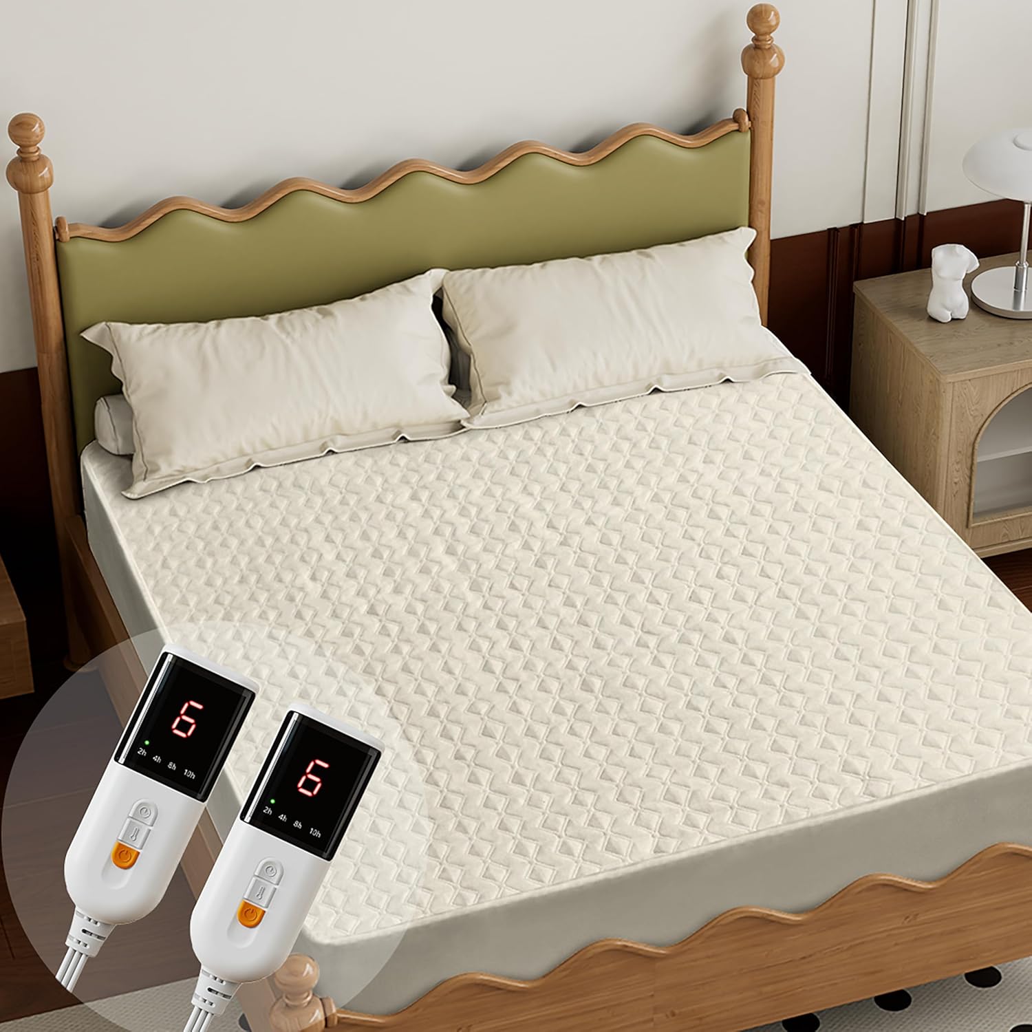 Gotcozy Heated Mattress Pad King Size Dual Control - Electric Mattress Pad Fit u...
