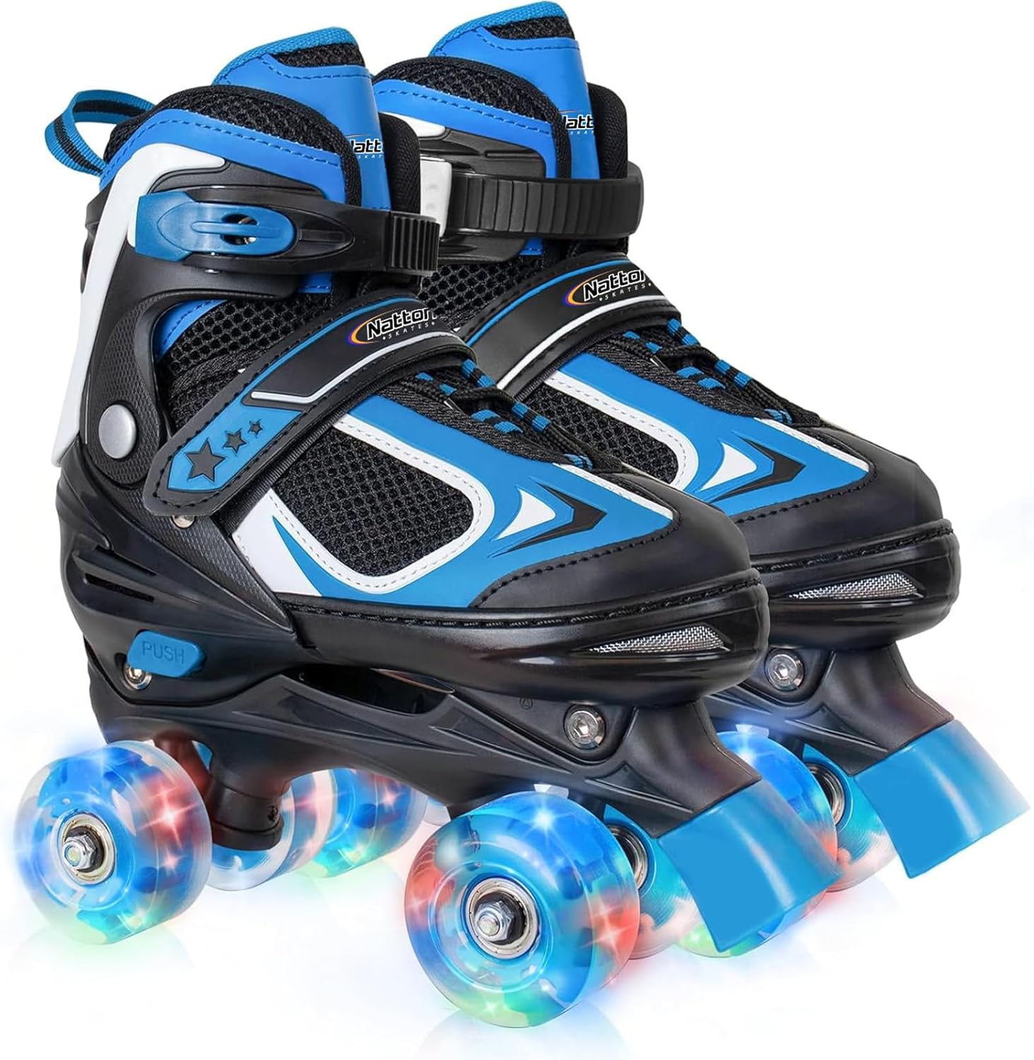 Nattork Kids Roller Skates for Boys Girls Kids, 4 Sizes Adjustable Quad Skates w...