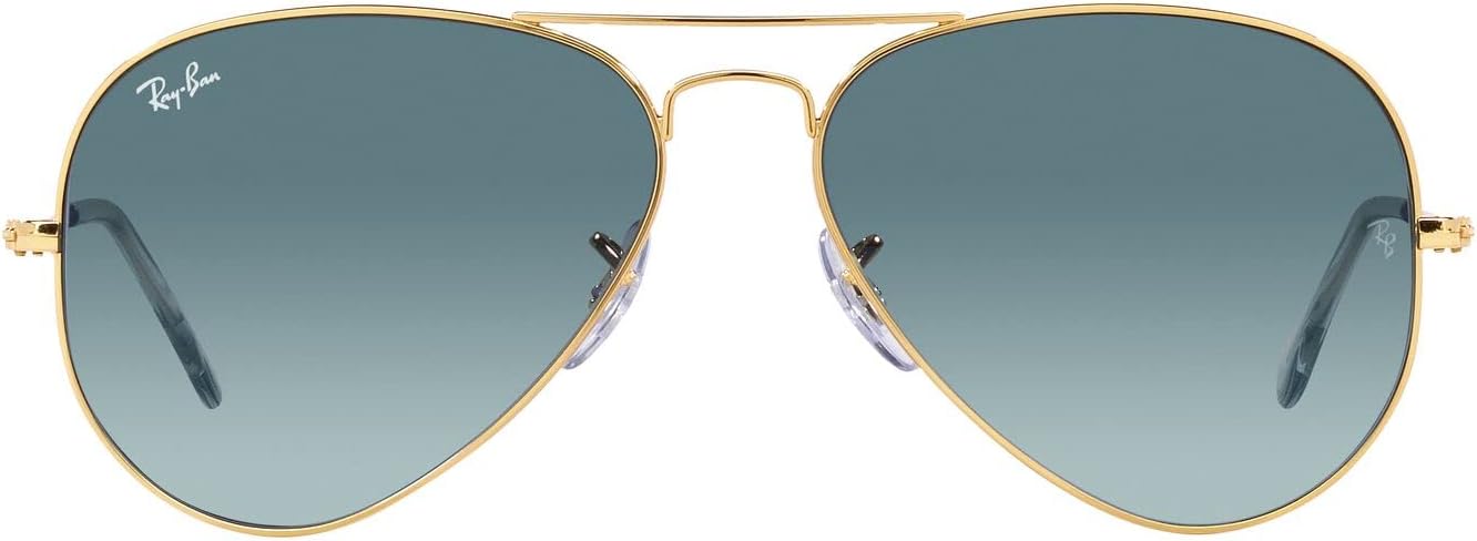 Ray-Ban RB3025 Classic Aviator Sunglasses Gold/Blue Gradient Grey 58 Millimeters