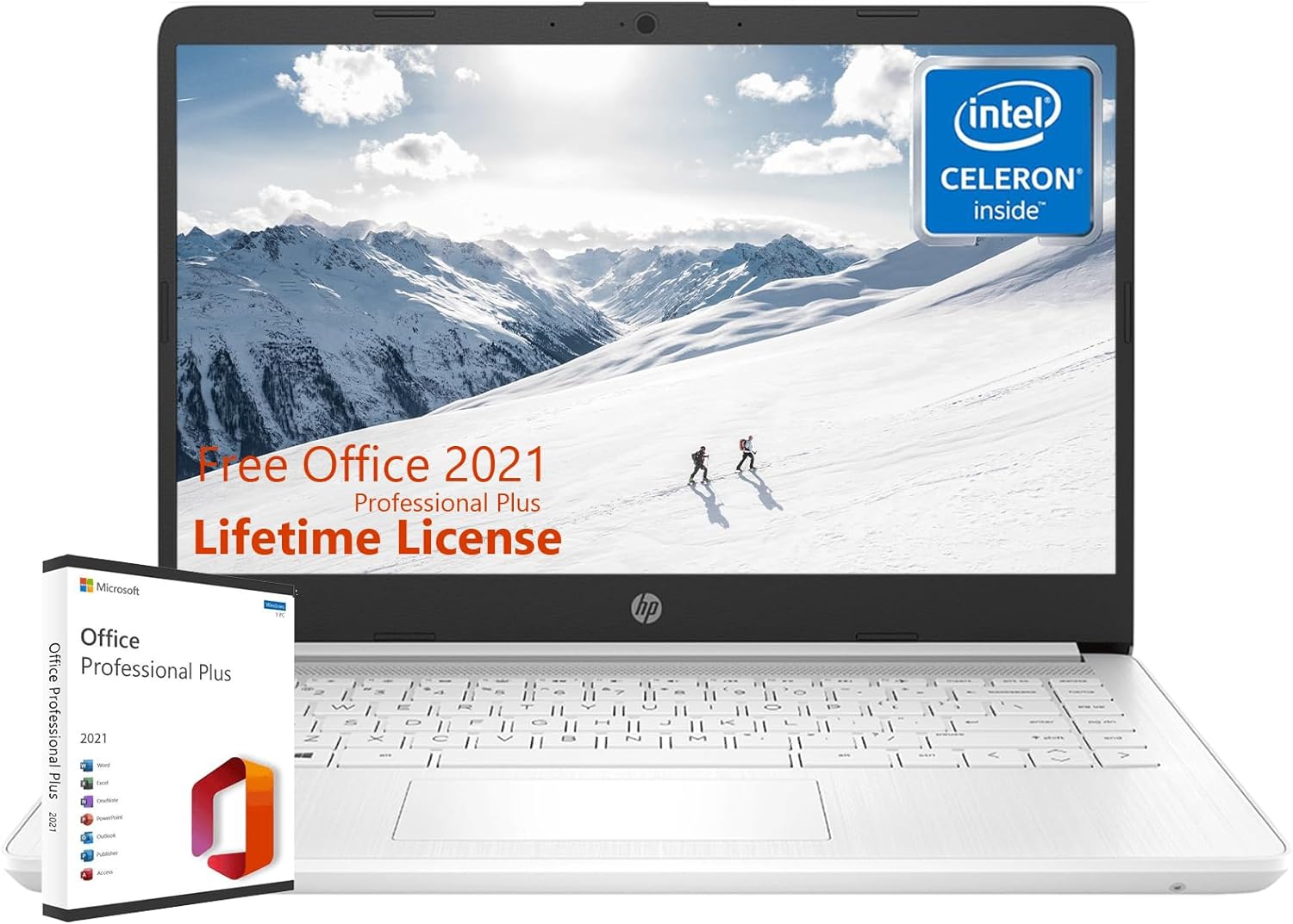 HP Thin Everyday Laptop Computer - with Microsoft Office Lifetime License, 16GB...