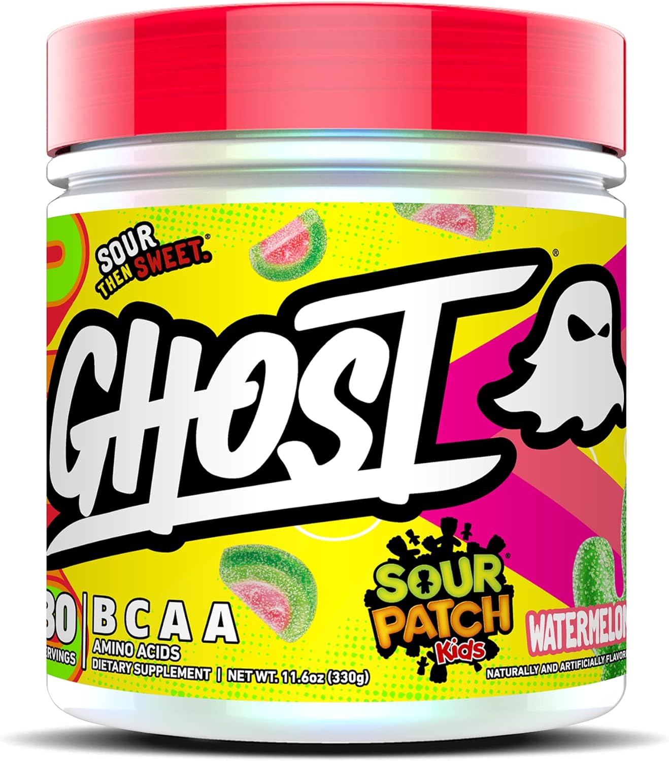 GHOST BCAA Powder Amino Acids Supplement, Sour Patch Kids Watermelon - 30 Servin...