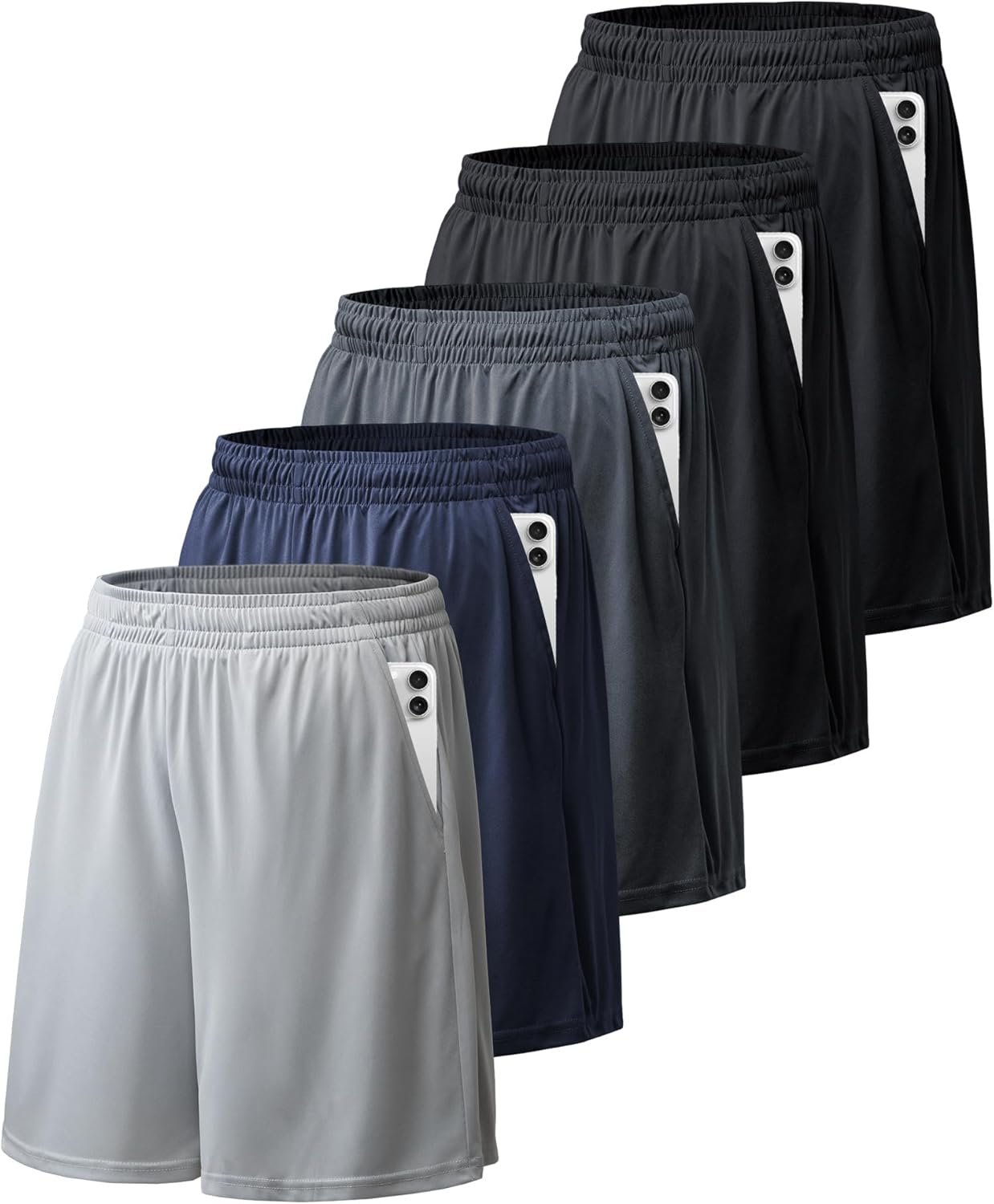 BALENNZ Athletic Shorts for Men with Pockets and Elastic Waistband Quick Dry Act...