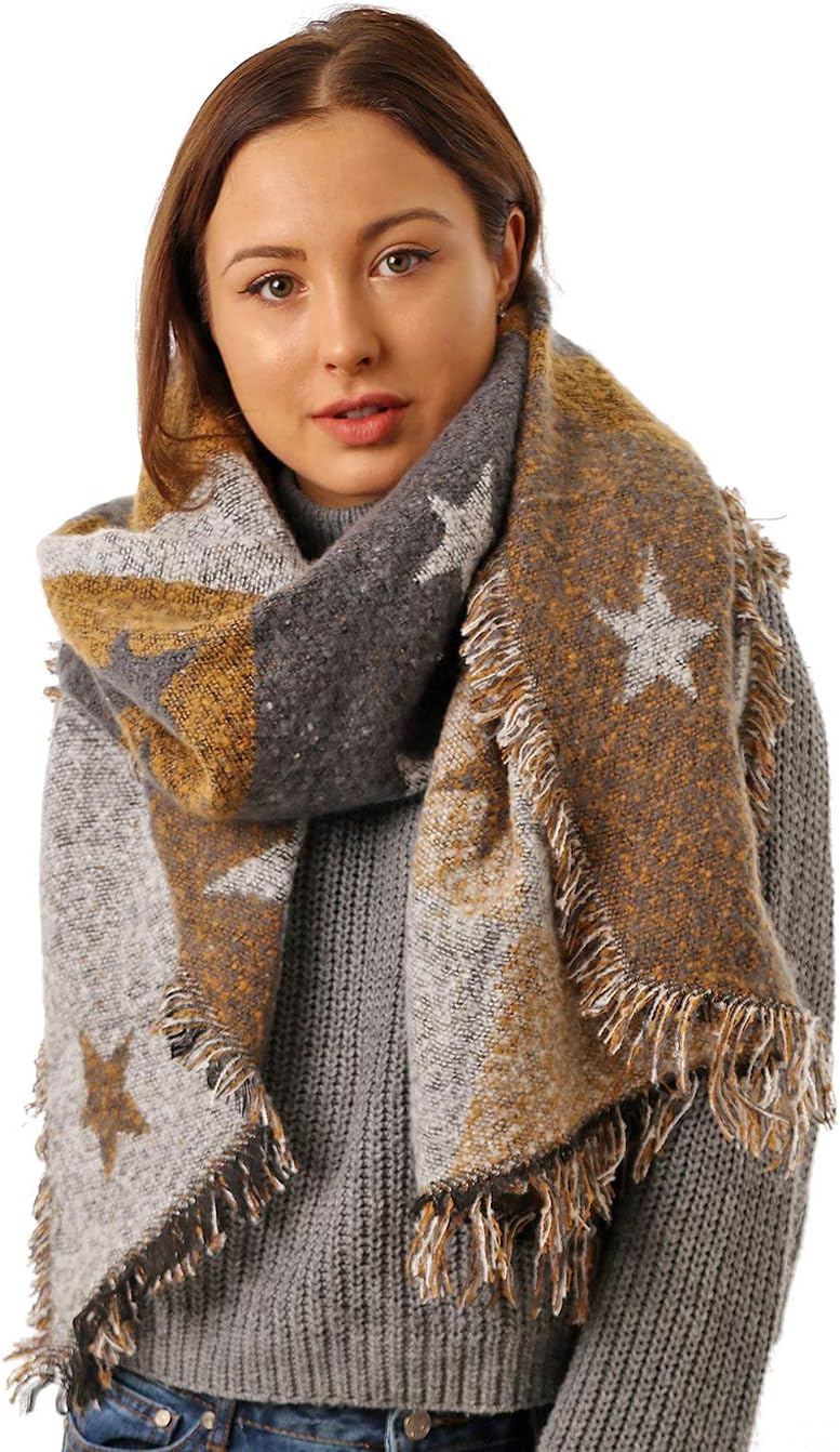Style Slice Star Scarf Thick Warm Blanket Ladies Scarves, Long Large Oversized W...