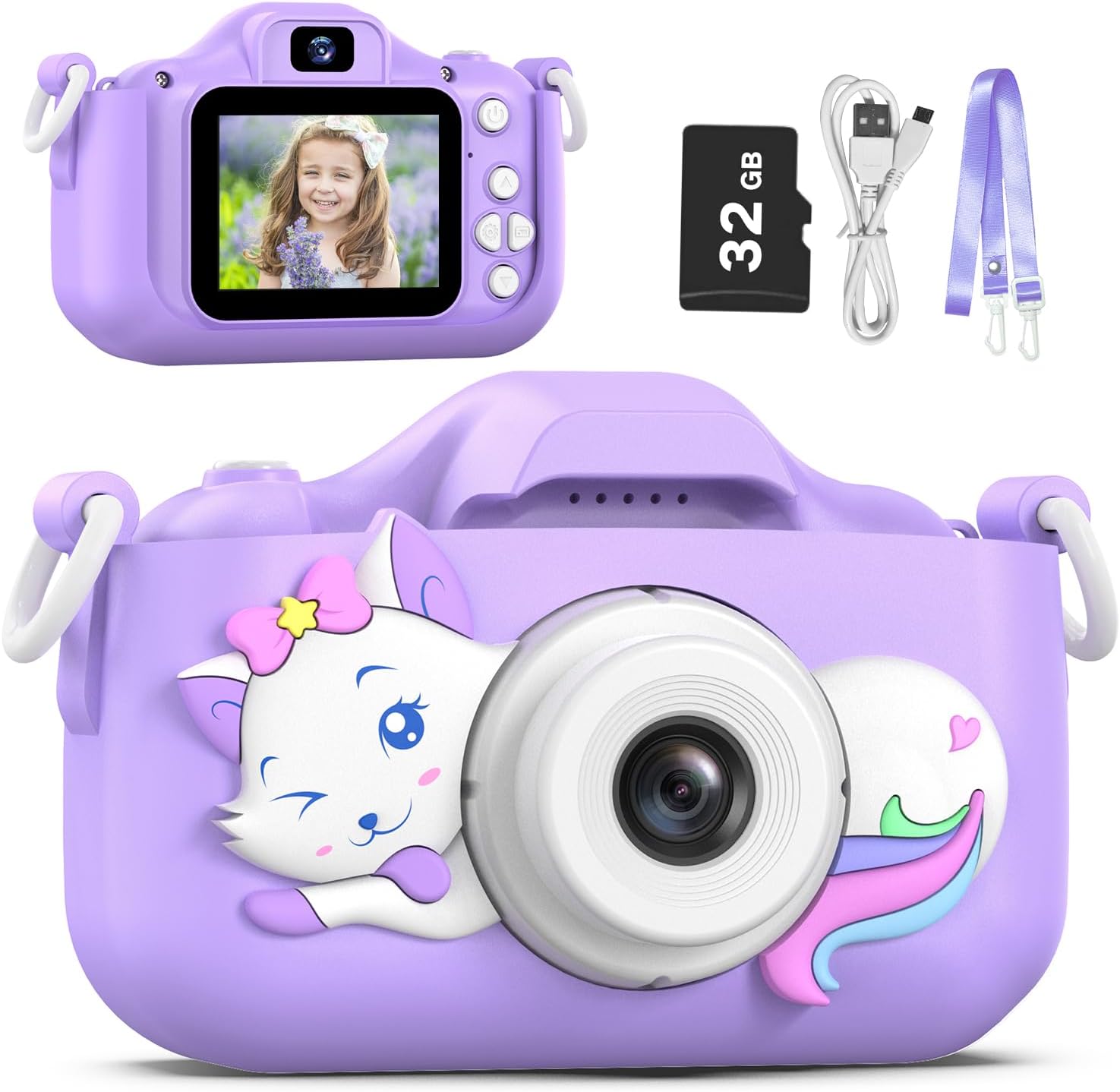 Goopow Kids Selfie Camera Toys for Girls Age 3-9, Digital Video Camera Toy with...