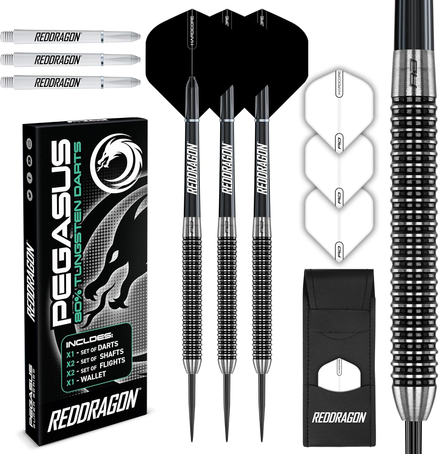 RED DRAGON Pegasus Professional Tungsten Steeltip Darts Set Available in 21, 23,...