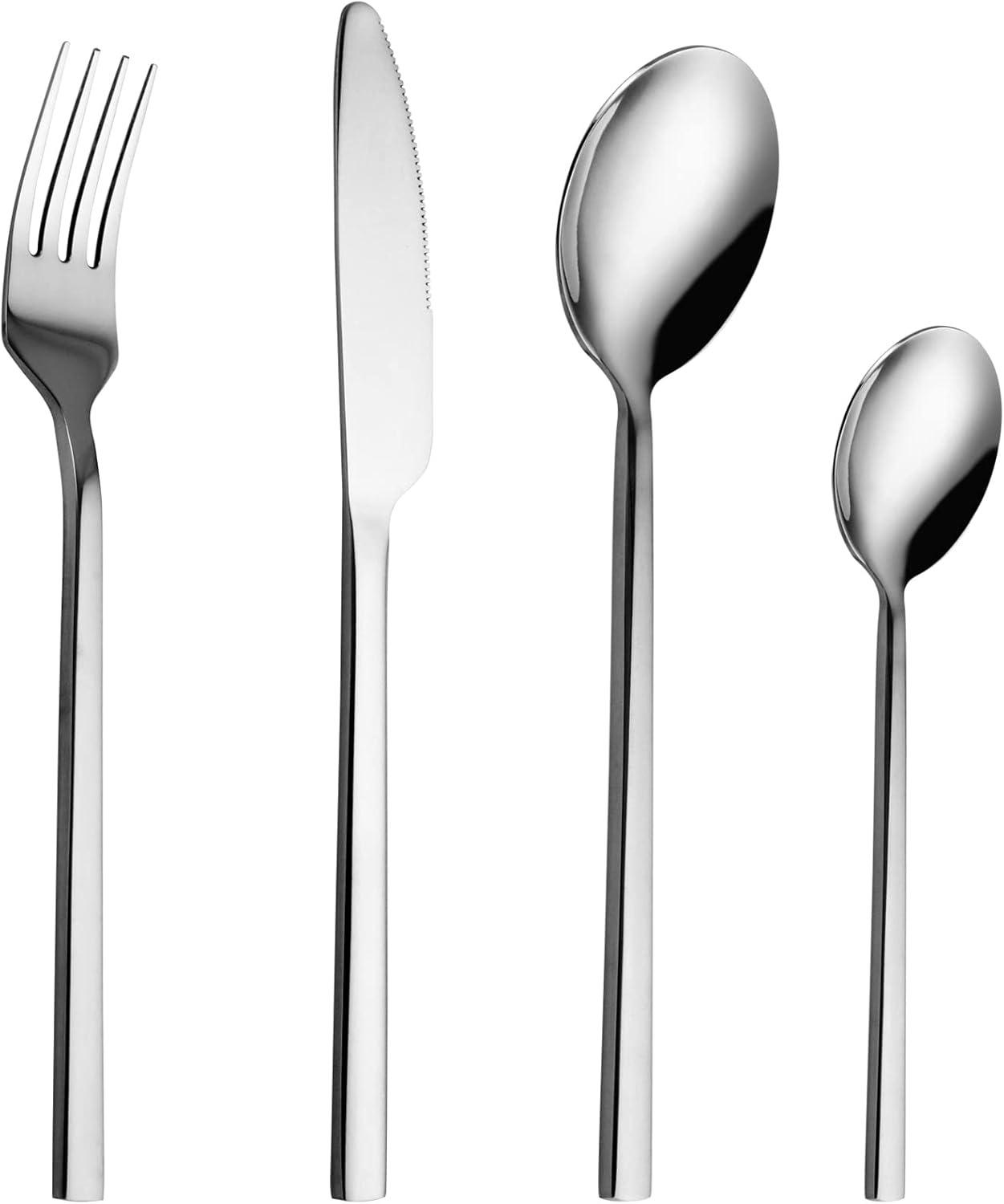 Cutlery Set, 32 Piece Stainless Steel Flatware Set...
