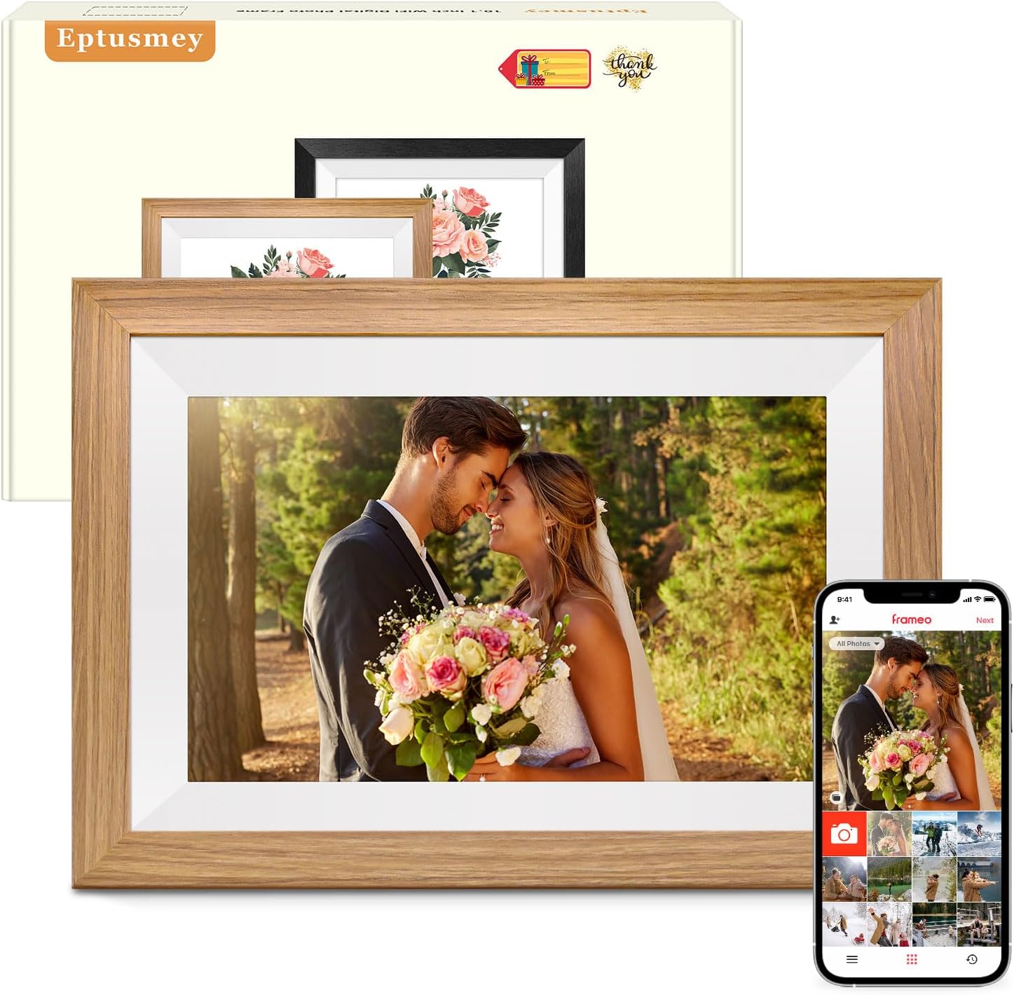 Digital Picture Frame Built-in 32GB 10.1" WiFi Digital Photo Frame with IPS Touc...