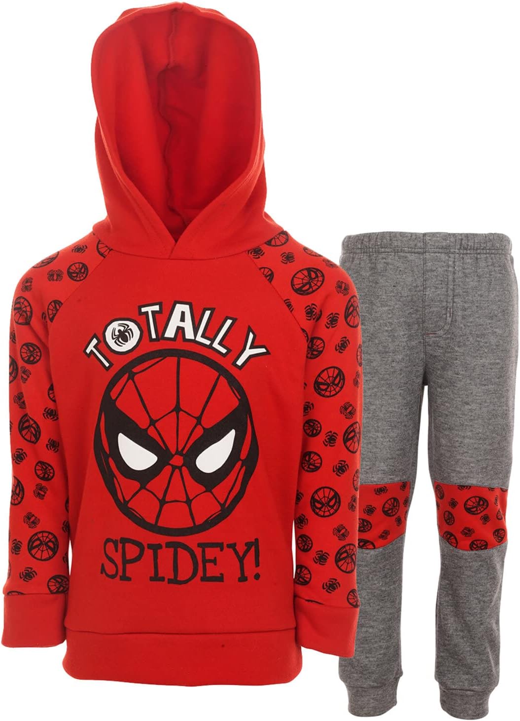 Marvel Spider-Man Big Boys Fleece Pullover Hoodie and Pants Outfit Set 7-8 Red