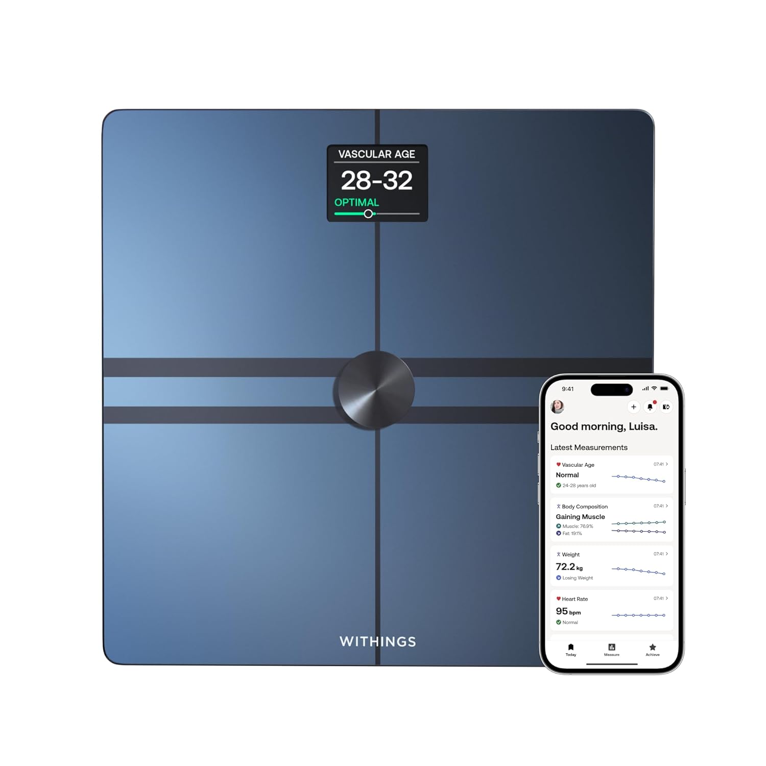 WITHINGS Body Comp - Scale for Body Weight and Complete Body Analysis, Wi-Fi & B...