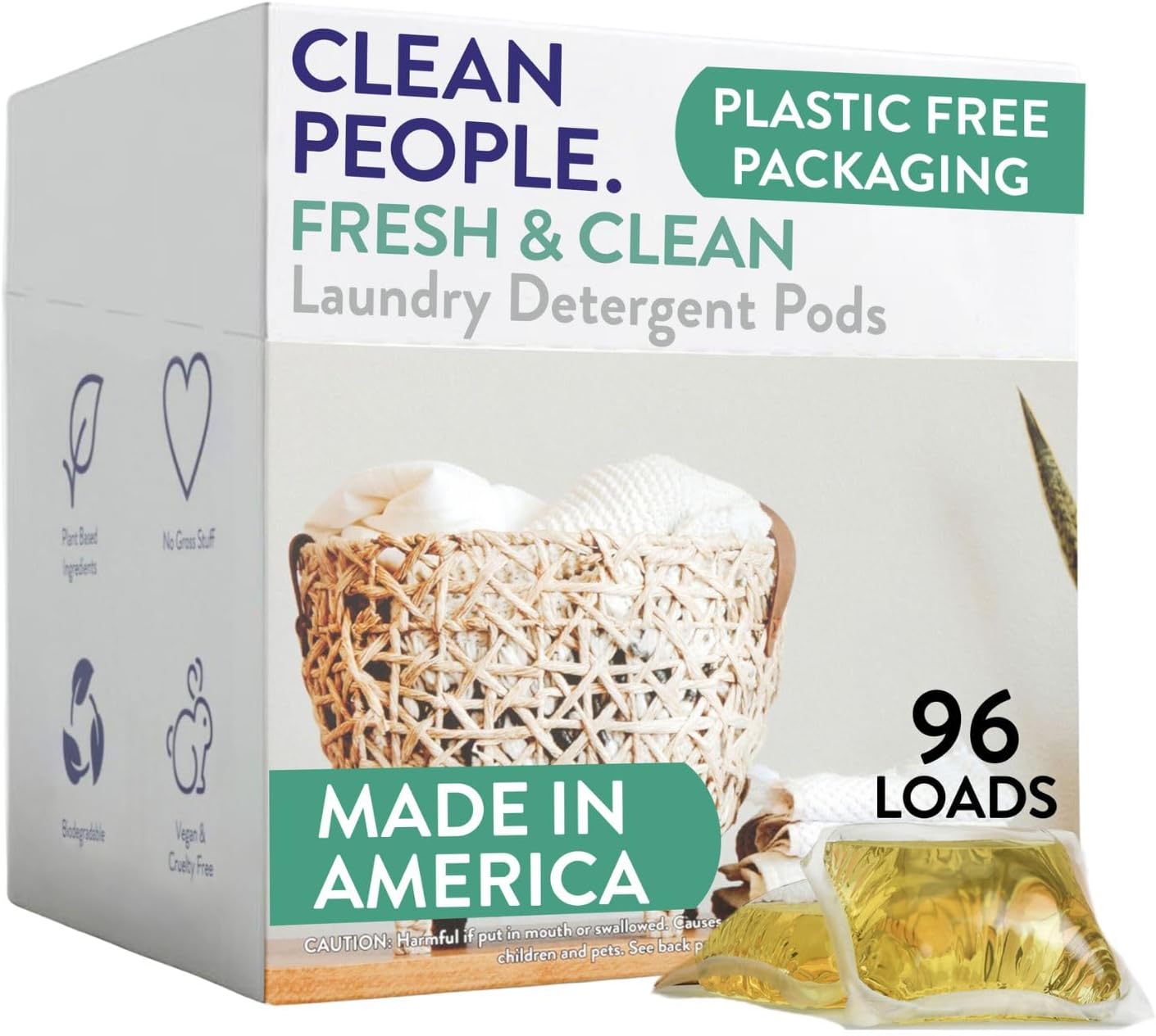 The Clean People Laundry Detergent Pods - Hypoallergenic Laundry Pods - Ultra Co...