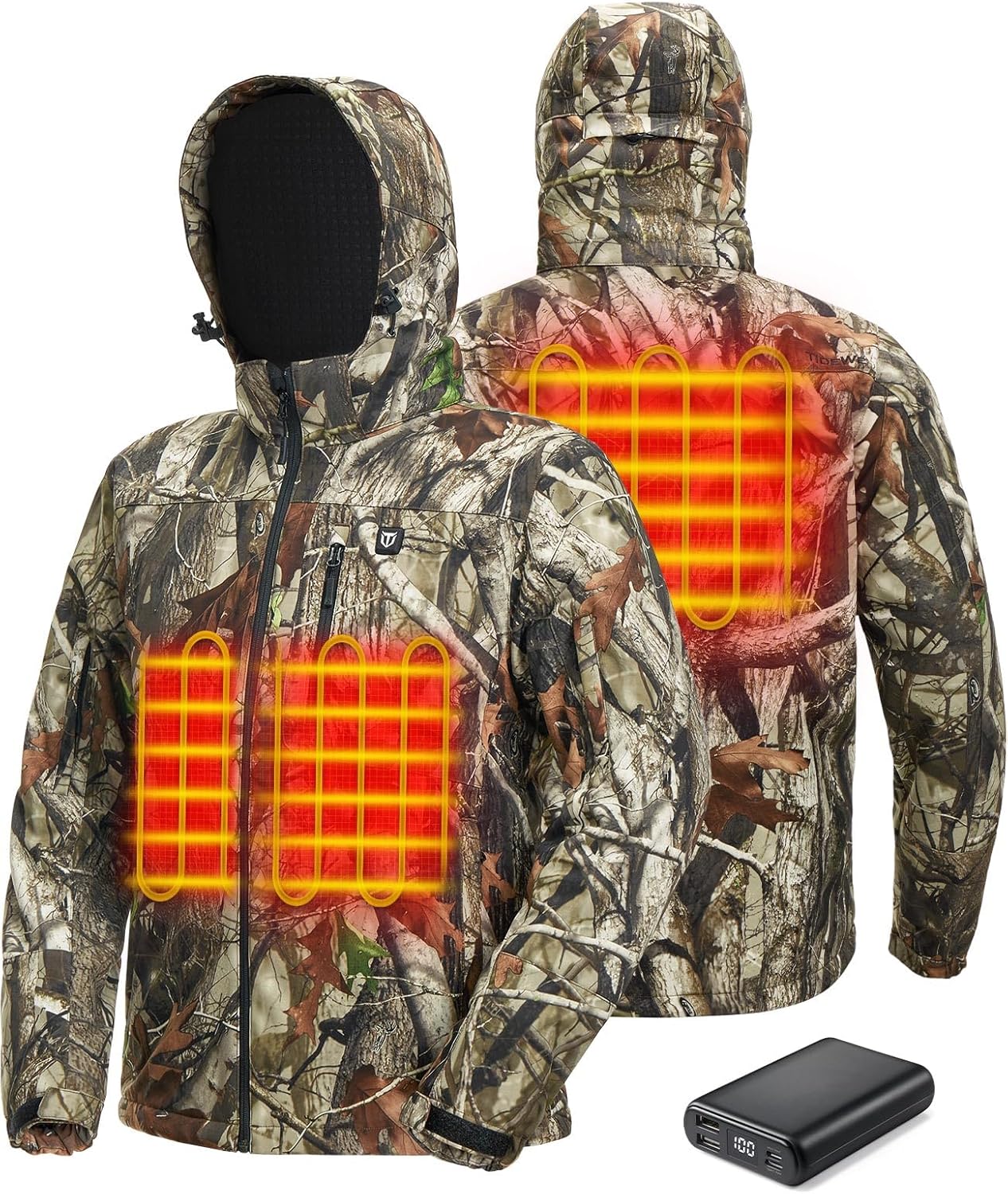 TIDEWE Heated Jacket for Men with Battery Pack (Bl...