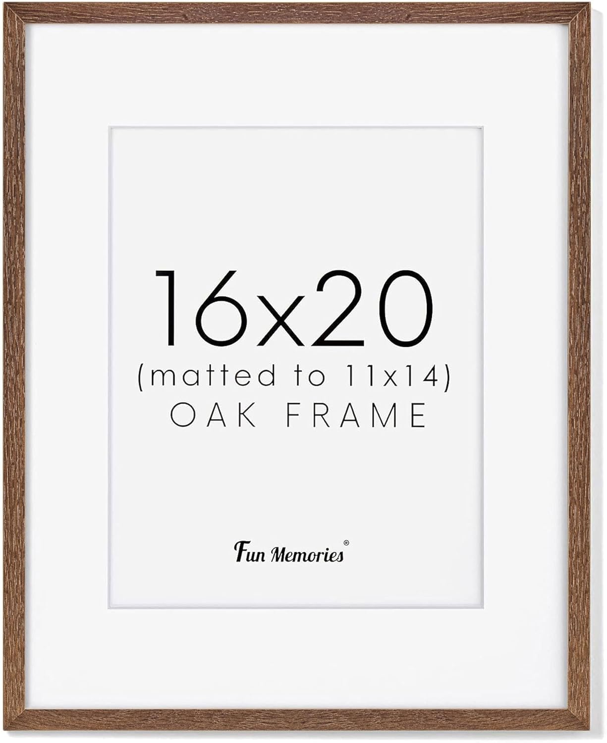 16x20 Picture Frame, Solid Oak Wood 16x20 Frame, 16”x20" Poster Frame - Real Gla...