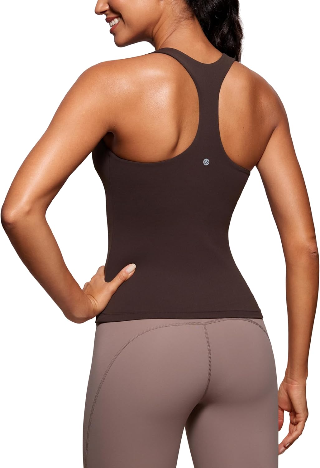 CRZ YOGA Butterluxe Workout Tank Tops for Women Built in Shelf Bras Padded - Rac...
