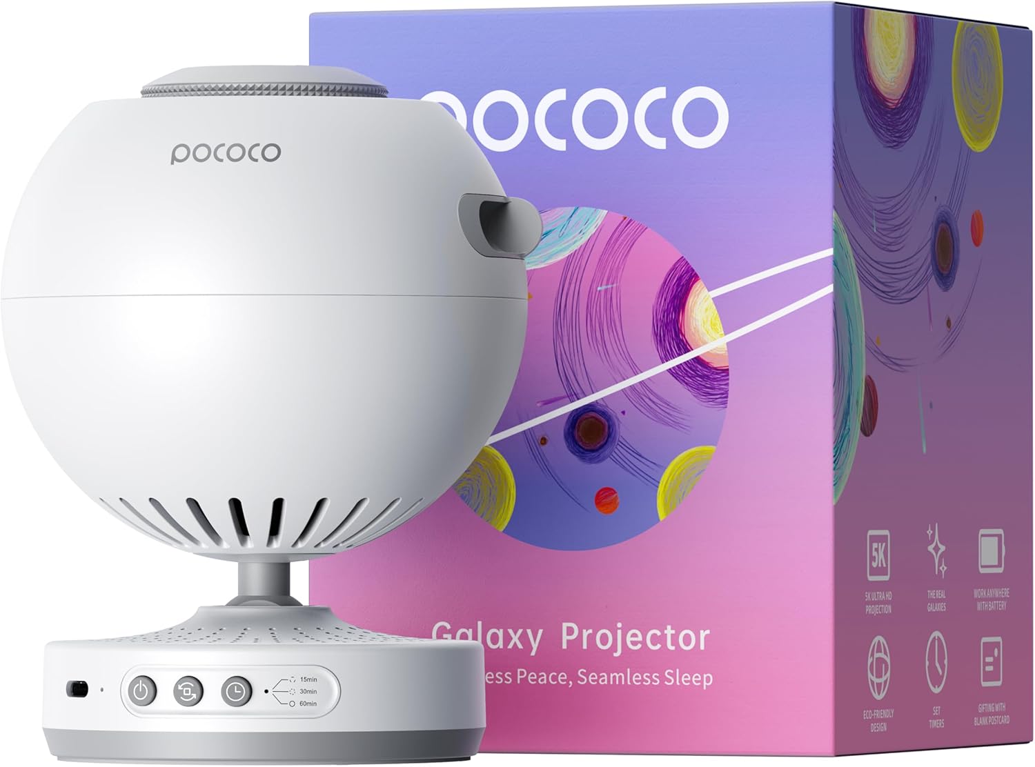 POCOCO Galaxy Projector, Star Projector Night Light, Home Planetarium for Childr...