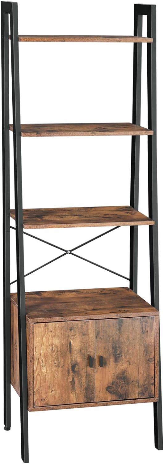 VASAGLE Shelf Ladder, Bookcase, Storage Shelf with...