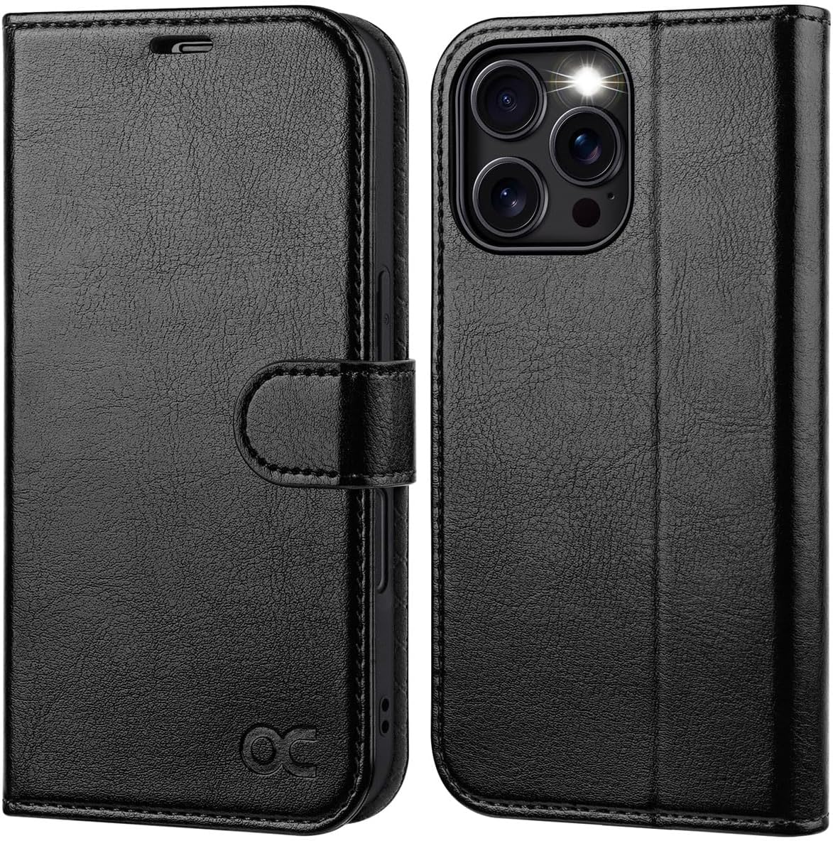 OCASE for iPhone 16 Pro Case, PU Leather Wallet, Magnetic Flip Folio Cover with...