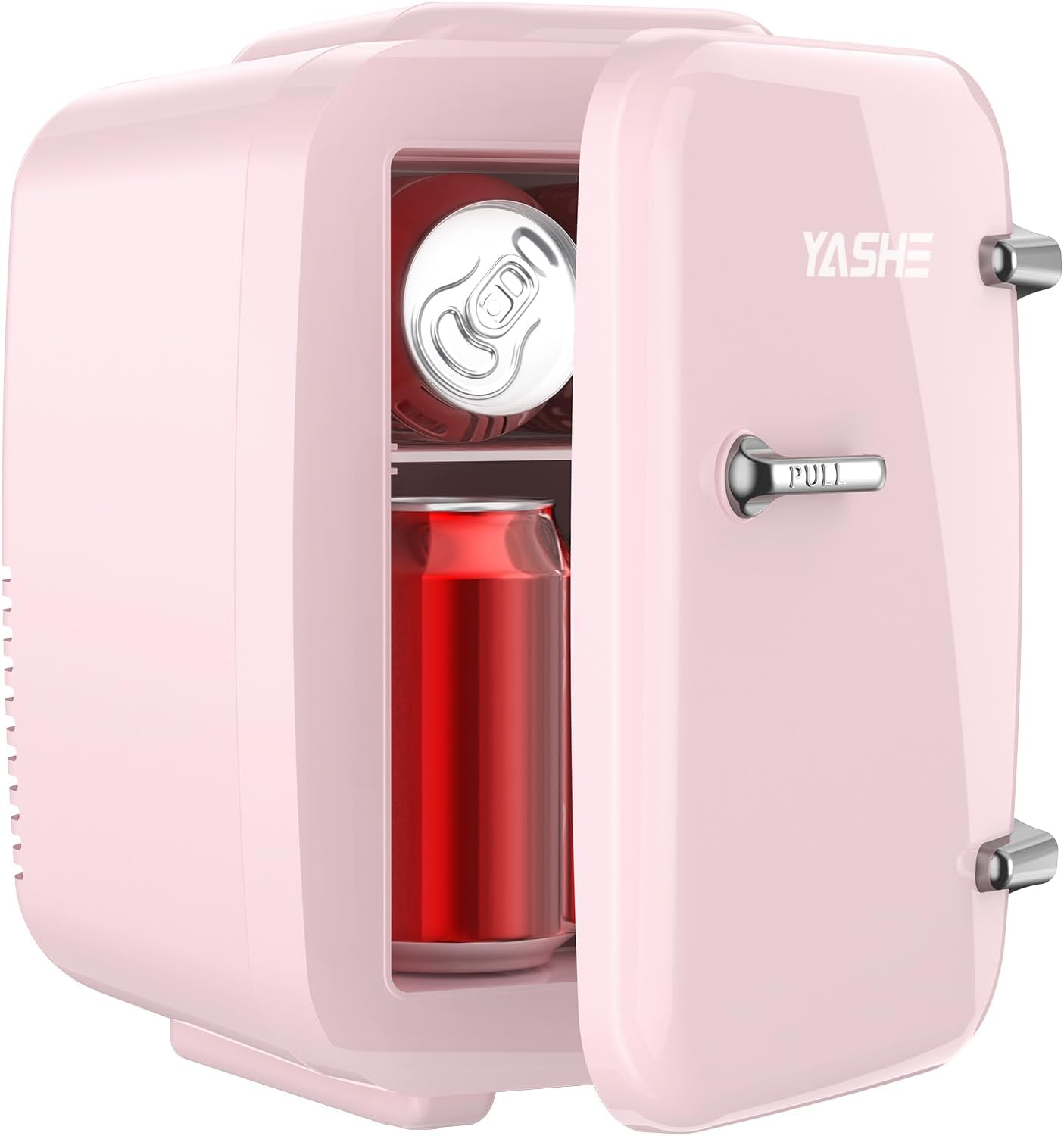 YASHE Mini Fridge, 4 Liter/6 Cans Small Refrigerator for Skincare, 110V AC/ 12V...