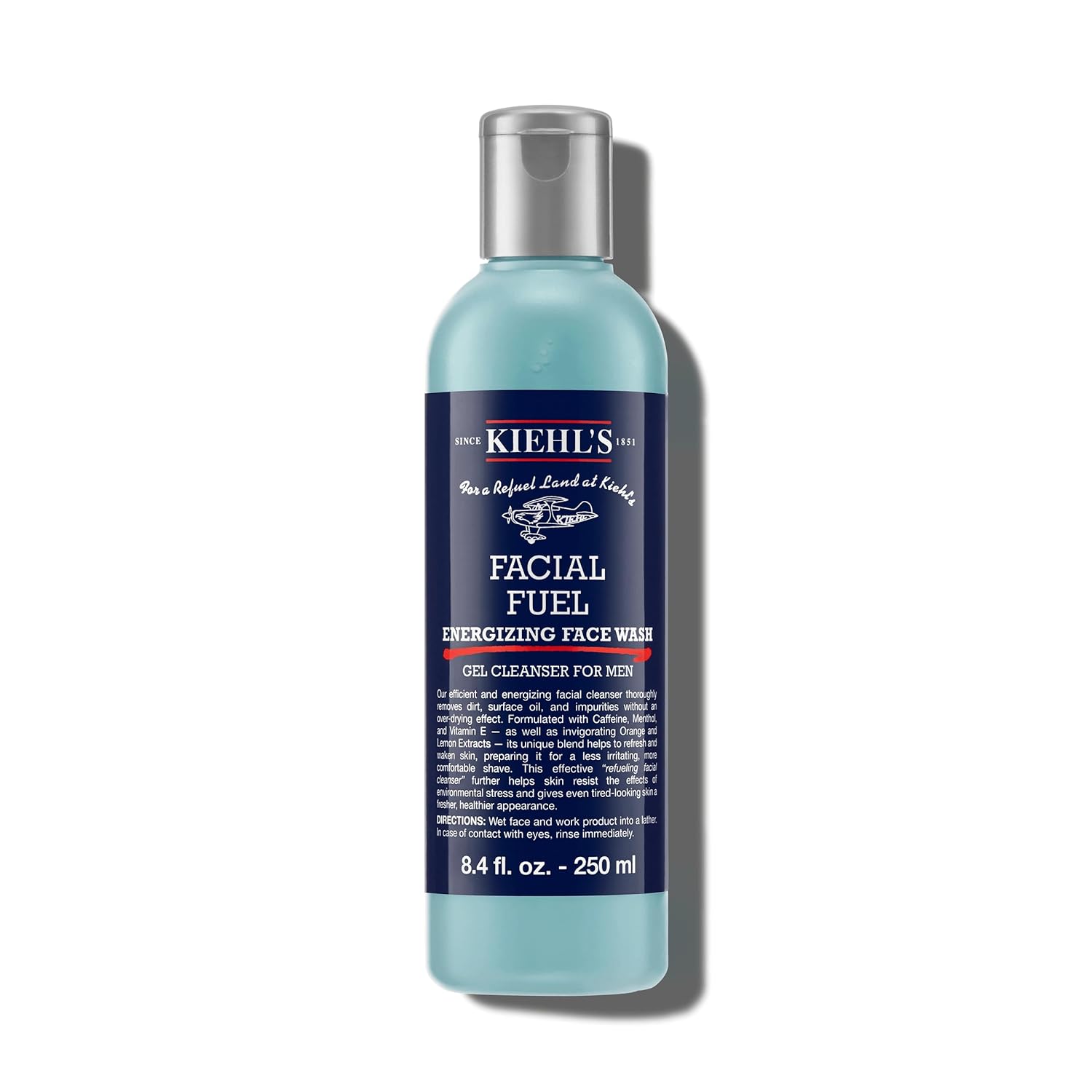 Kiehl's Facial Fuel Face Wash, Refreshing + Invigorating Men's Gel Cleanser, wit...