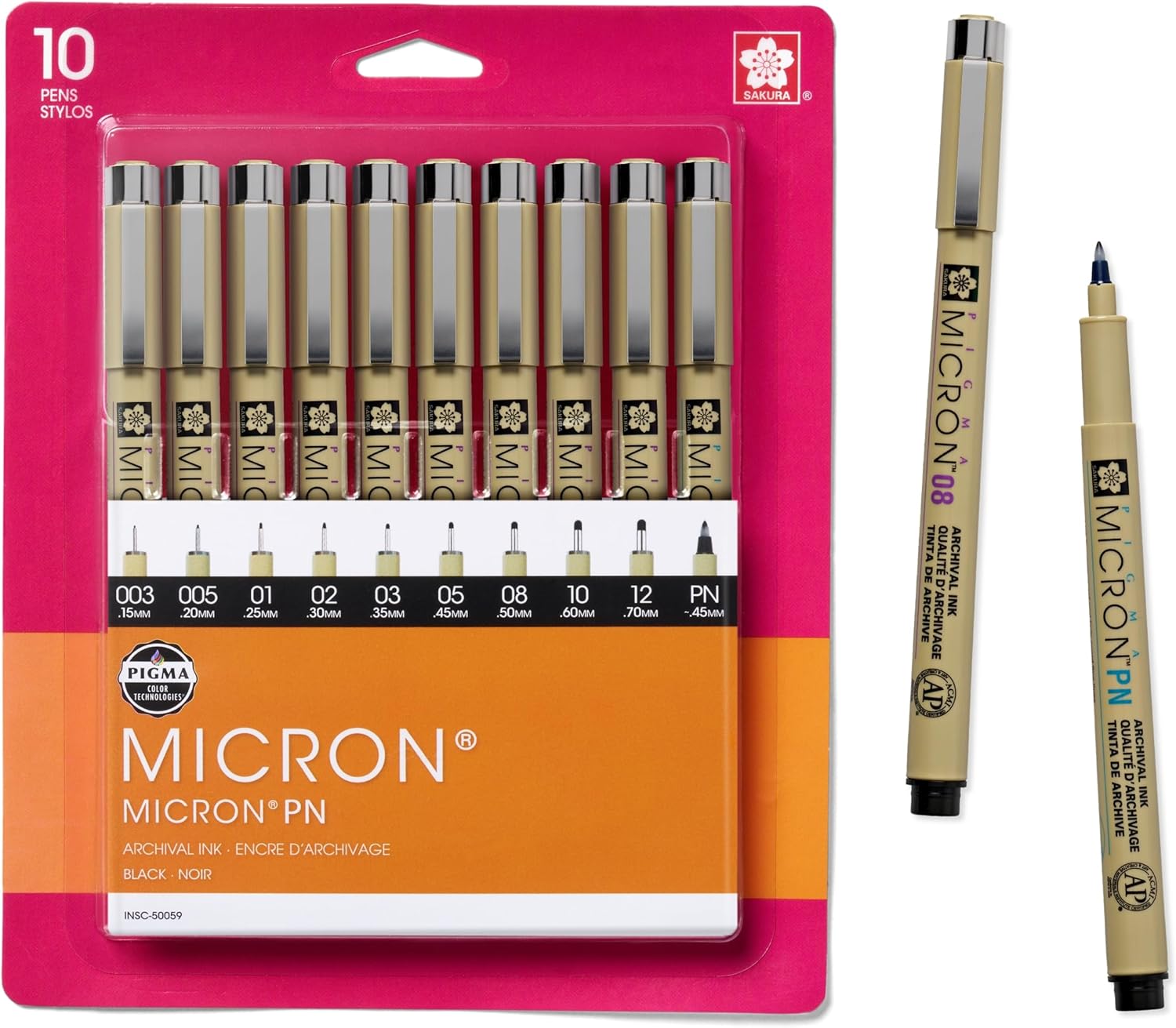 SAKURA Pigma Micron Fineliner Pens - Archival Black Ink Pens - Pens for Writing,...