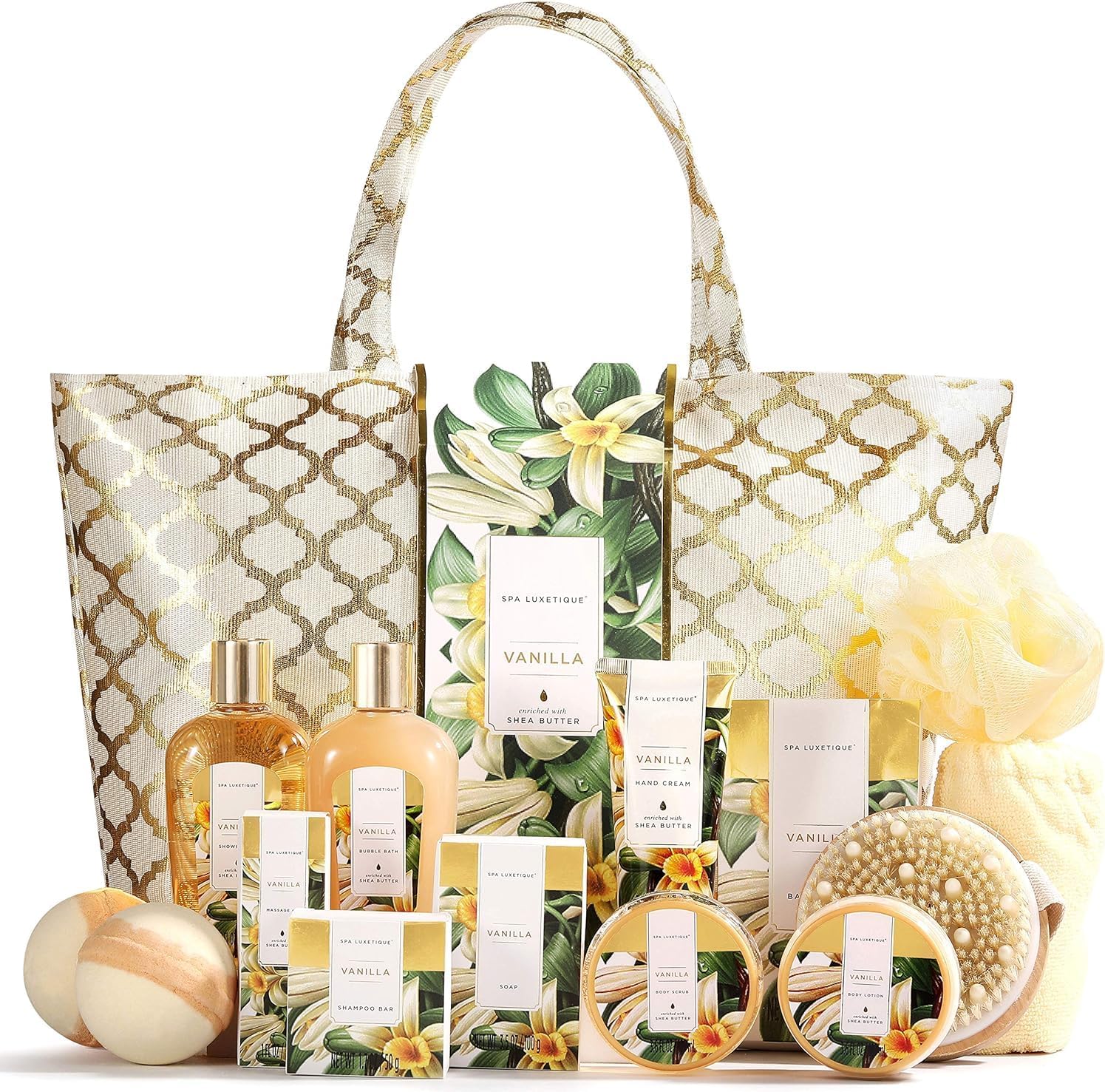 Spa Luxetique Bath Sets for Women Gifts 15pcs Spa Gift Set, Vanilla Spa Set with...