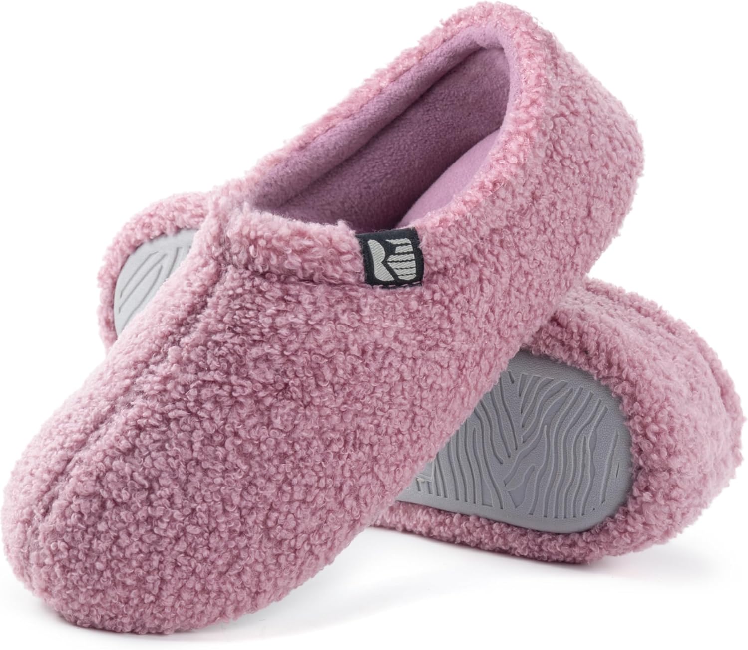 RockDove Women's Teddy Fleece Closed Back Indoor Slipper 9-10 Lavender