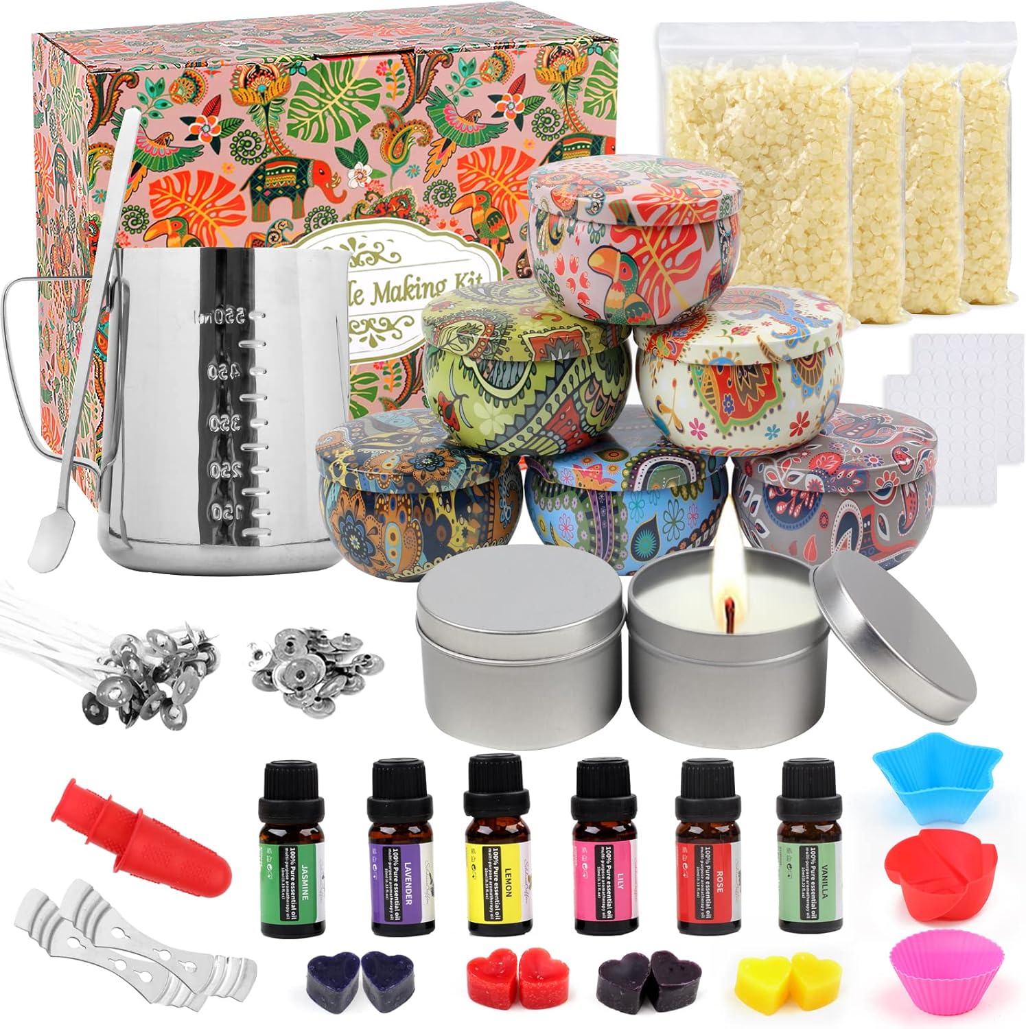 TEPENAR DIY Scented Candle Making Kit,DIY Candle Set with Premium Scented with 4...