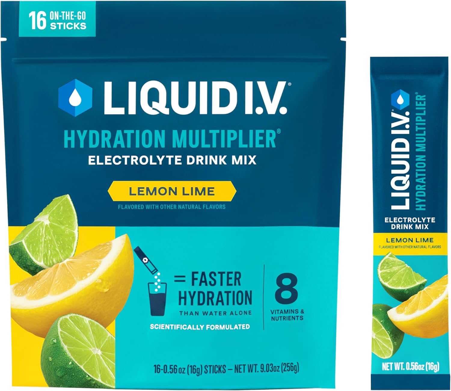 Liquid I.V.® Hydration Multiplier - Lemon Lime | Electrolyte Powder Drink Mix |...