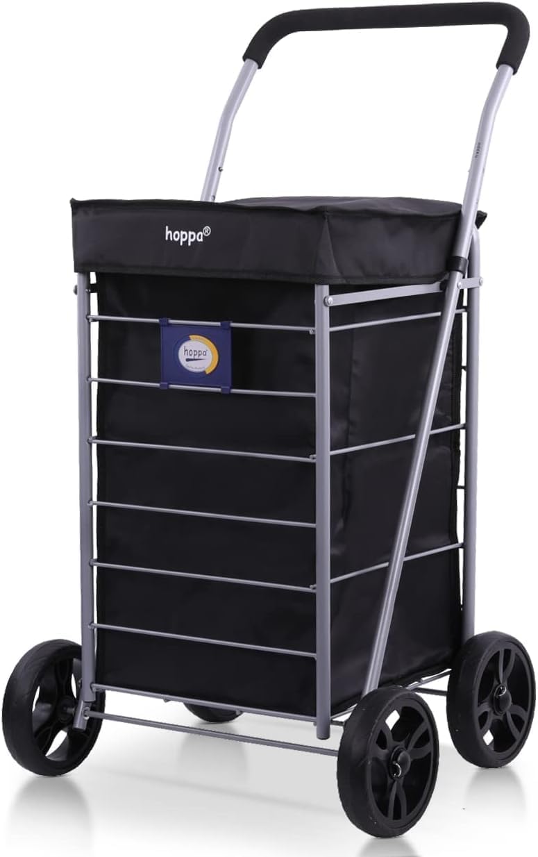 Hoppa Lightweight 4-Wheel Premium 2024 Model Folding Shopping Trolley Extra Larg...