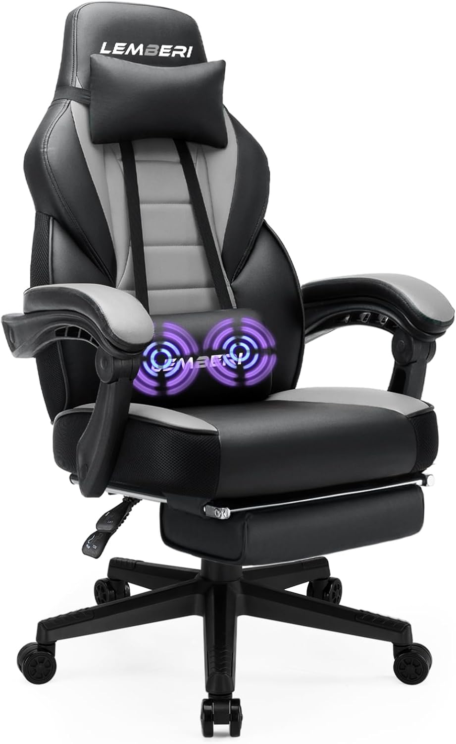 LEMBERI Gaming Chairs with Footrest,Ergonomic Video Game Chairs for Adults,Big a...