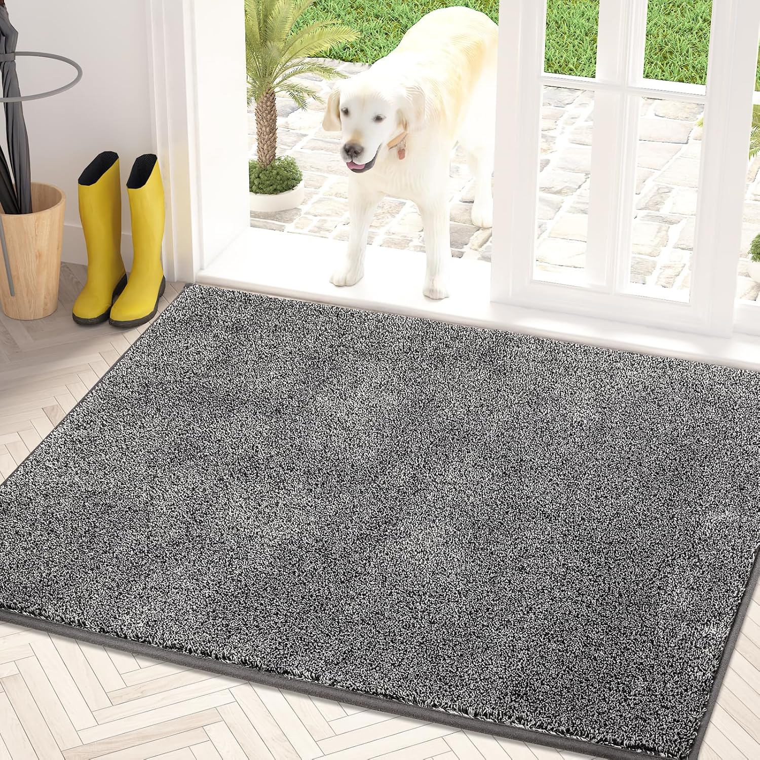 PURRUGS Dirt Trapper Door Mat 80 x 120 cm, Non-Slip Machine Washable Entrance Ru...