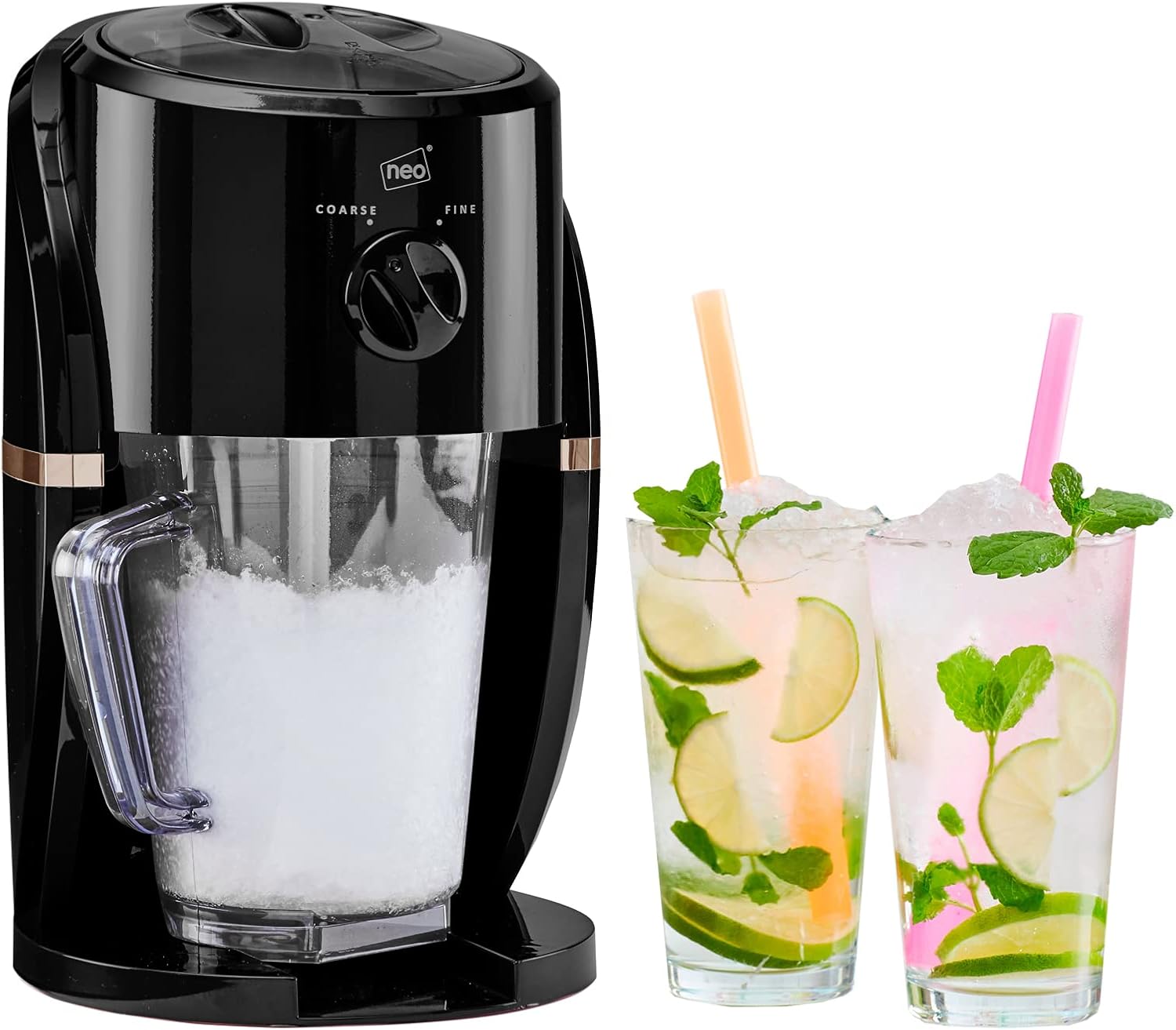 Neo Ice Crusher Slush Machine Electric Crushed Ice Maker with Removable Jug for...