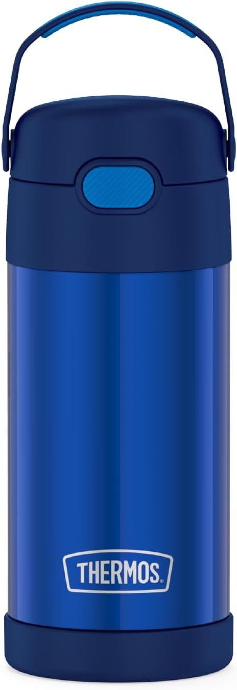 THERMOS FUNTAINER 12 Ounce Stainless Steel Vacuum Insulated Kids Straw Bottle, B...