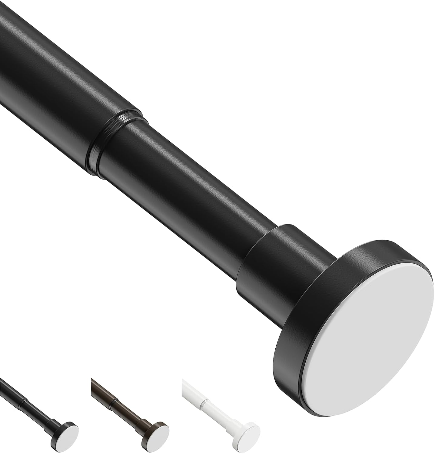 WELDUN Extendable Curtain Tension Rod, 46-155CM No Drill Telescopic Shower Curta...