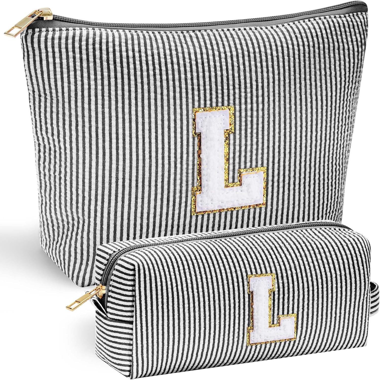 YOOLIFE Initial Makeup Bag for Women - Teen Girl Gifts Trendy Stuff Monogram Cut...