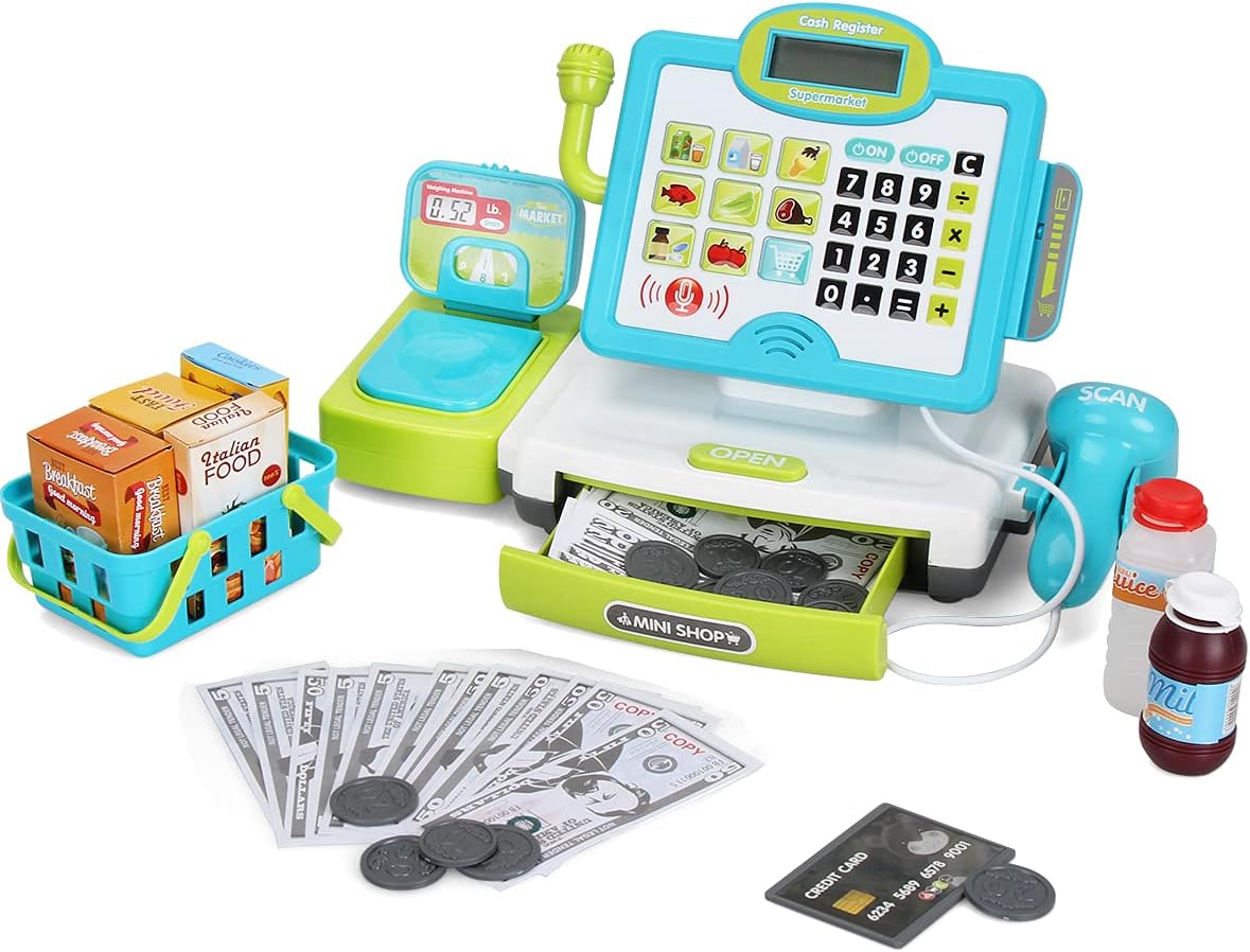 FS Pretend Play Calculator Cash Register Toy as Preschool Gift for Kids, Classic...