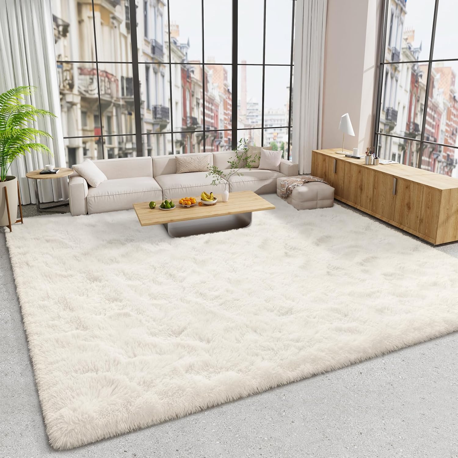 LOCHAS Ultra Soft Indoor Modern Area Rugs 9x12, Fluffy Living Room Carpets for C...