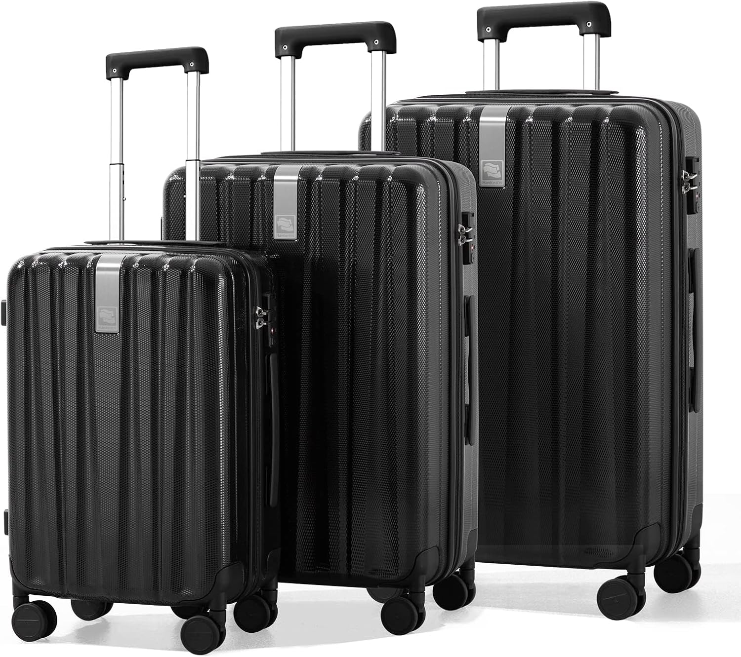 Hanke Luggage Sets 3 piece Carry On Luggage with Wheels PC Hard Shell Suitcases...